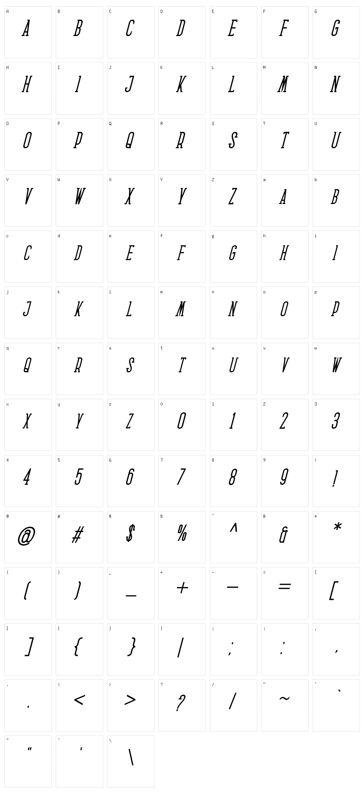 Medan Slab Character Set