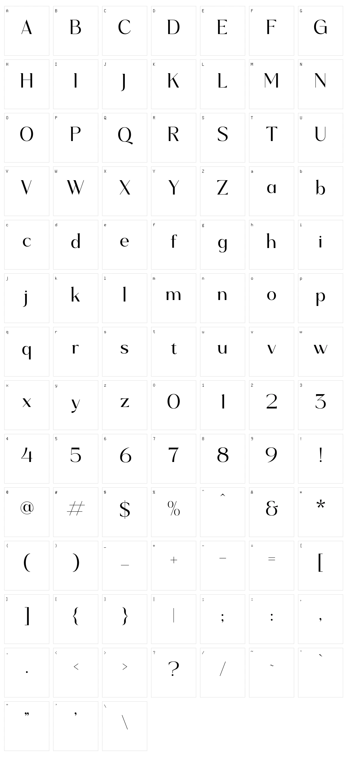 Mefiyah Character Set