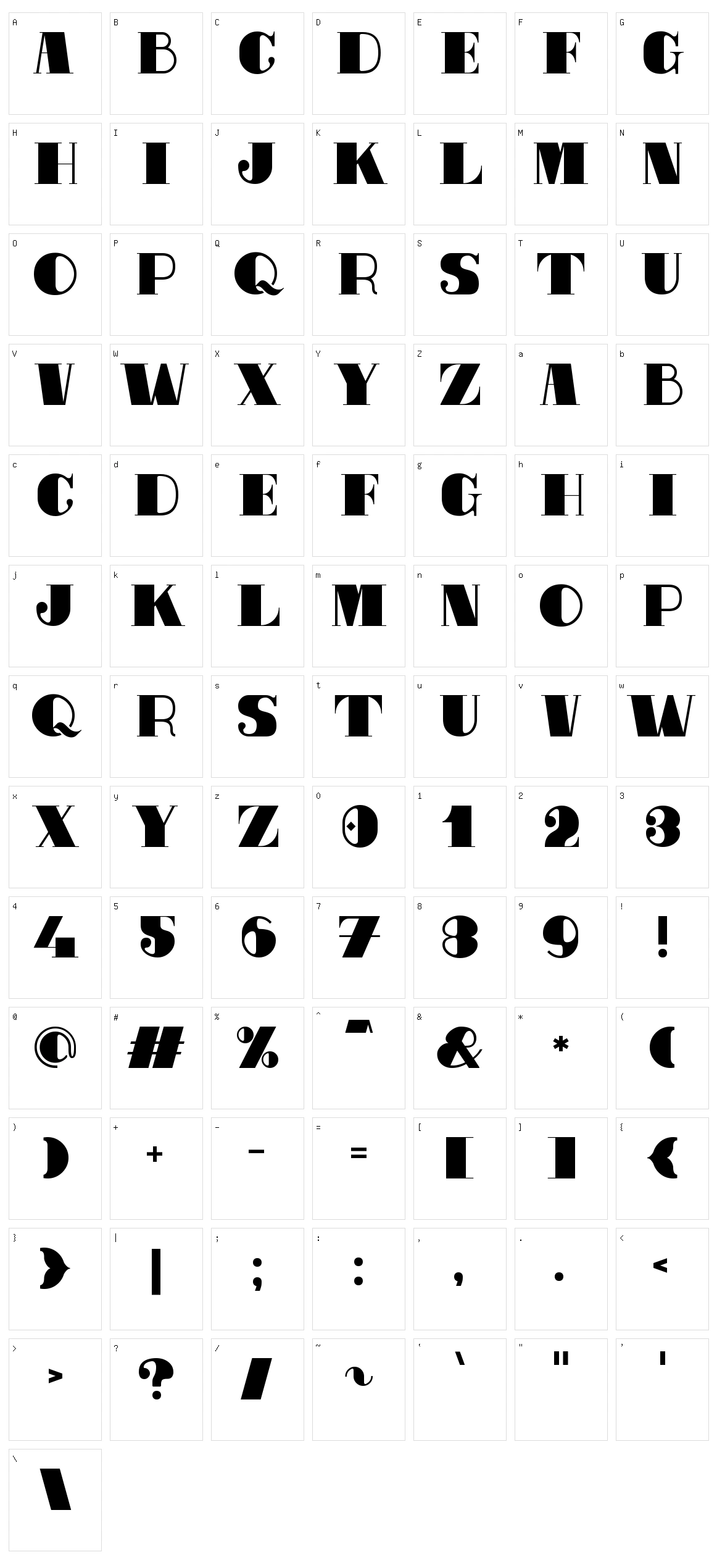 Metal Plate Character Set