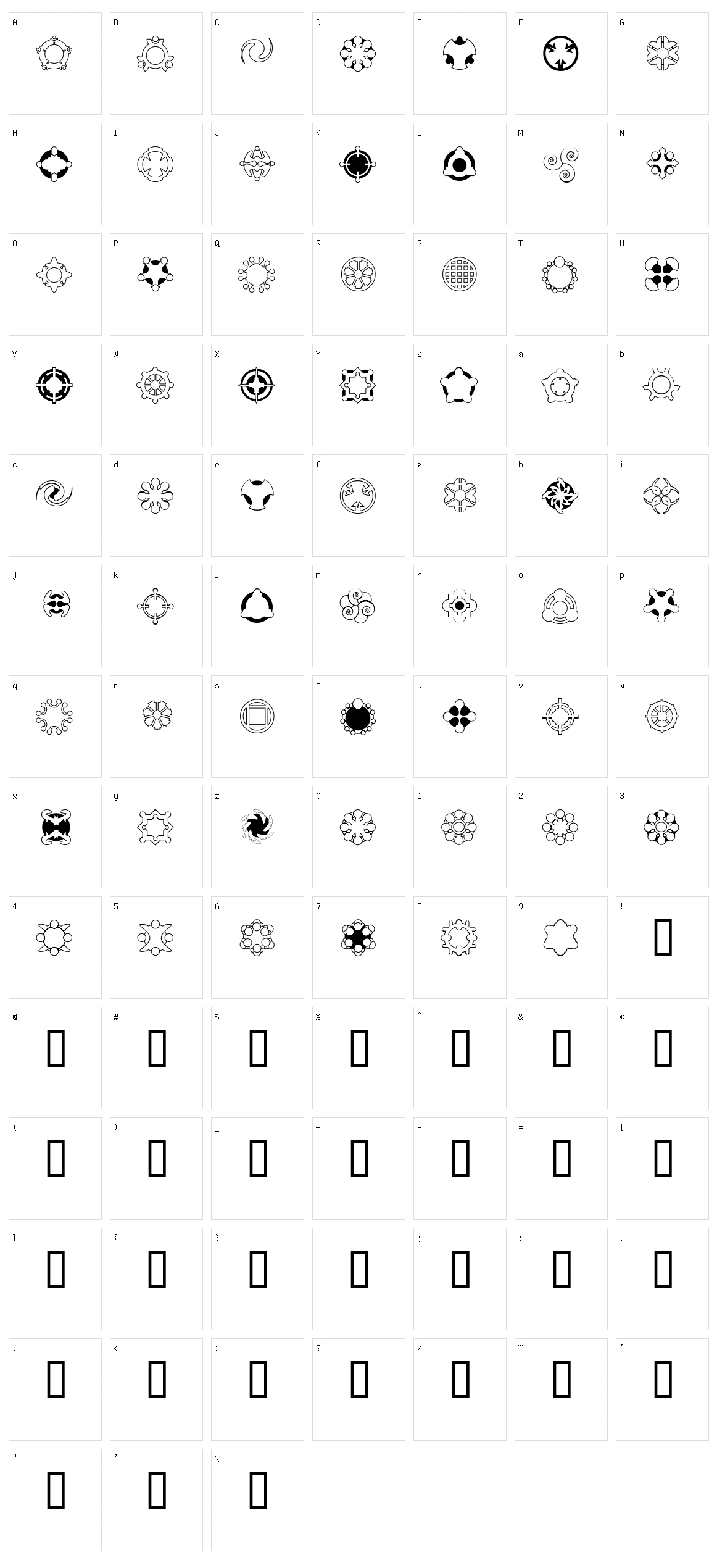 Curious Device Character Set