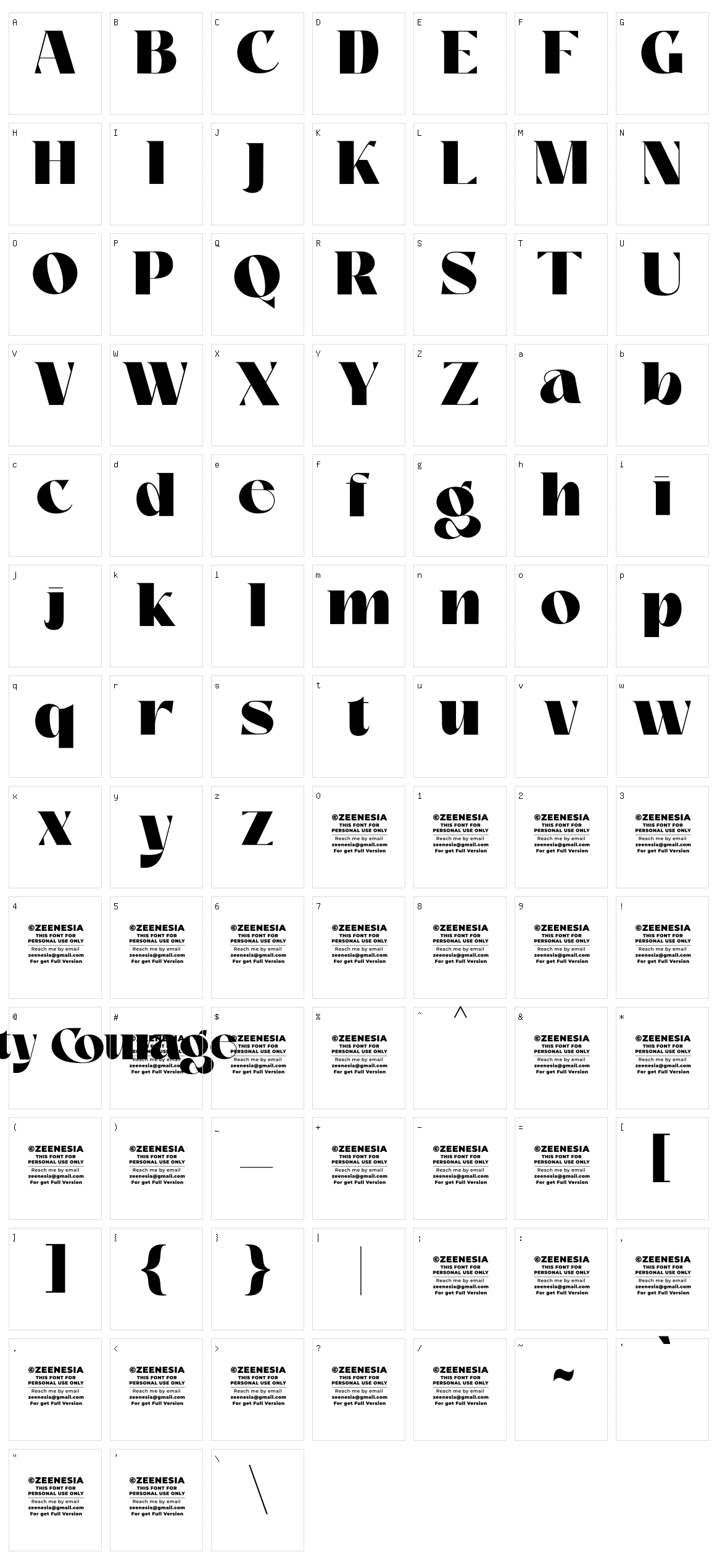 Mighty Courage Character Set