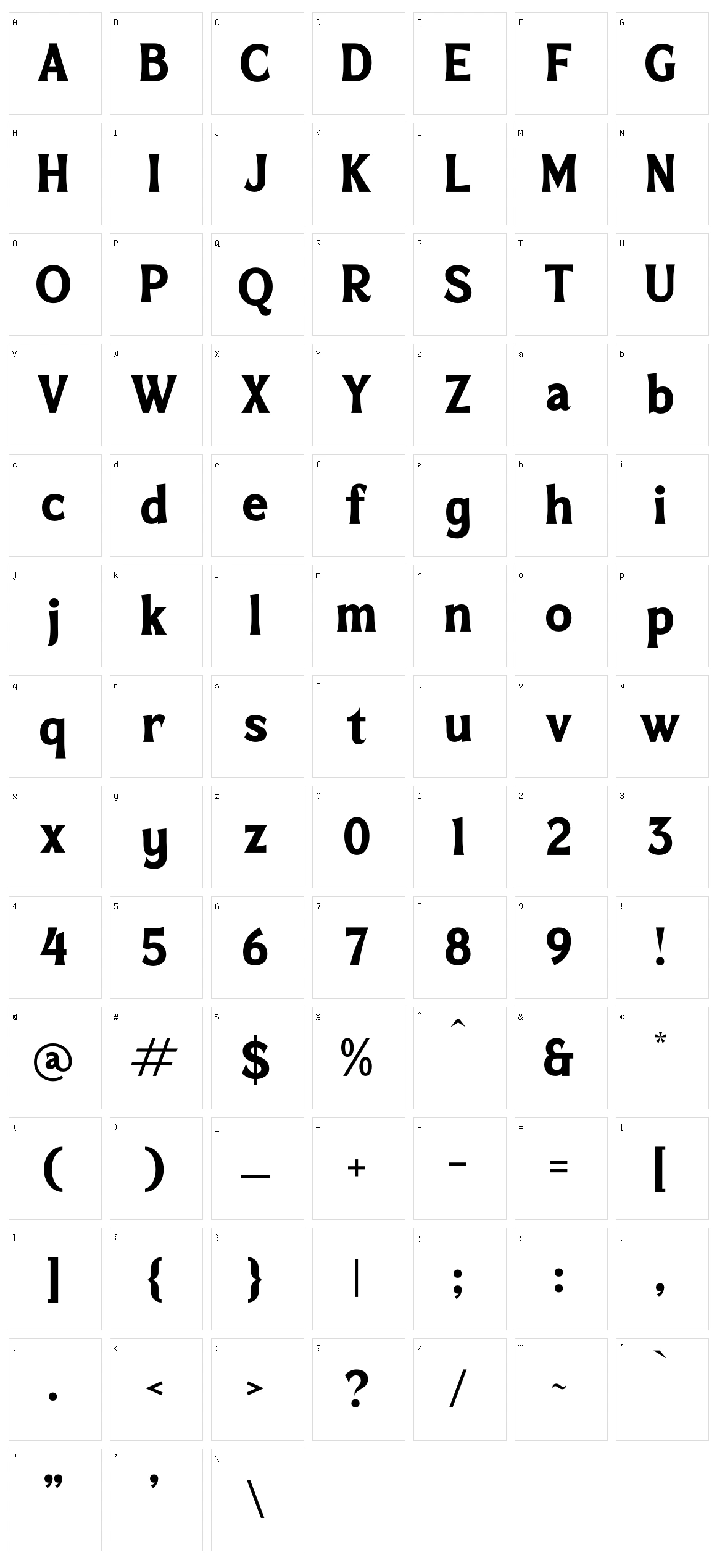 Mofeika Character Set