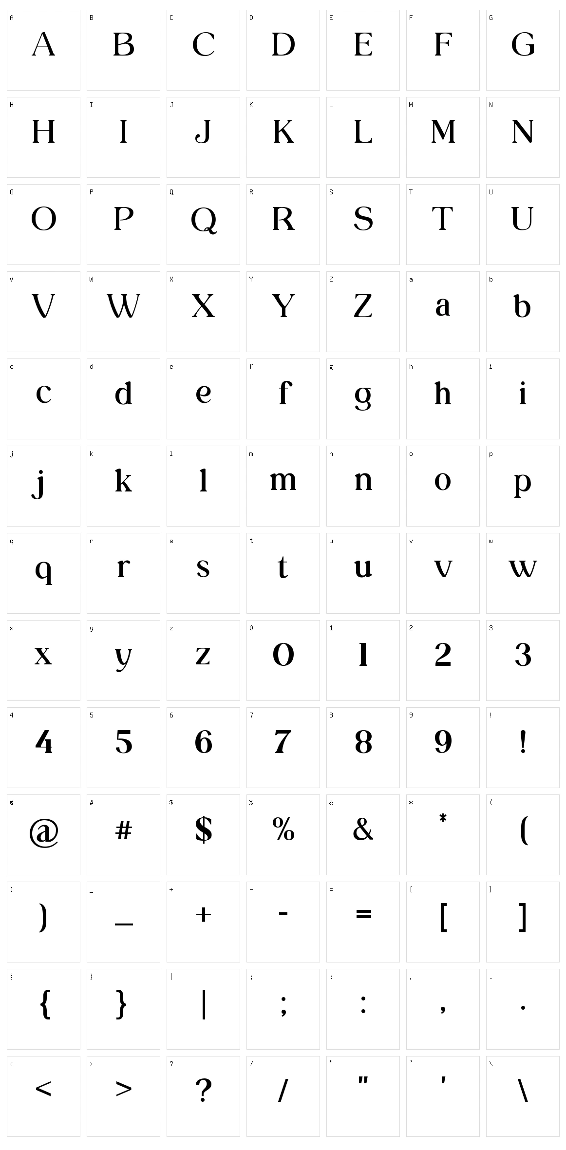 Mont Gilnoza Character Set