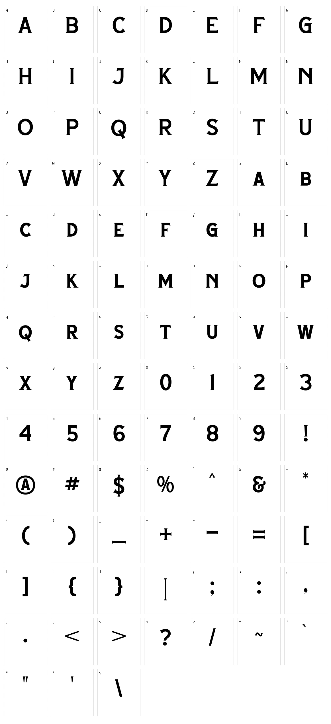 Morfelan Character Set