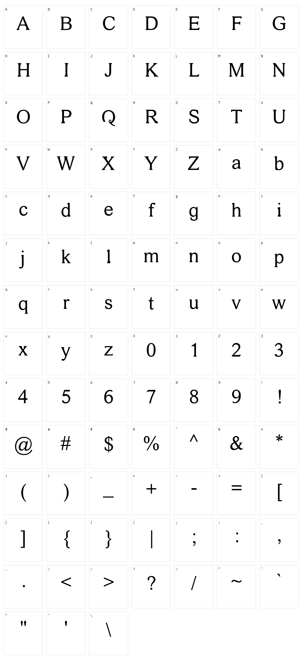 MPH 2B Damase Character Set