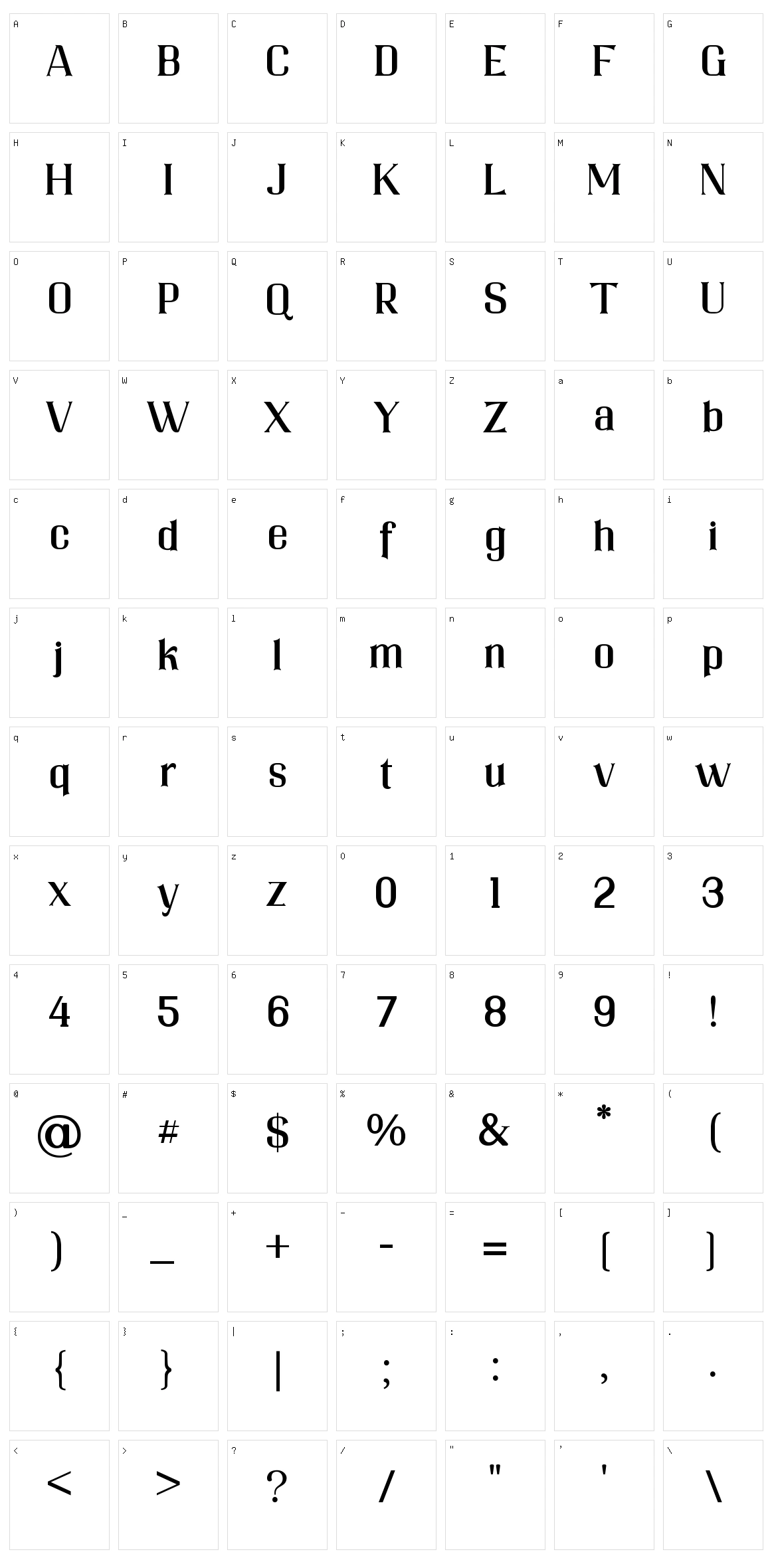 Normand Brendan Character Set