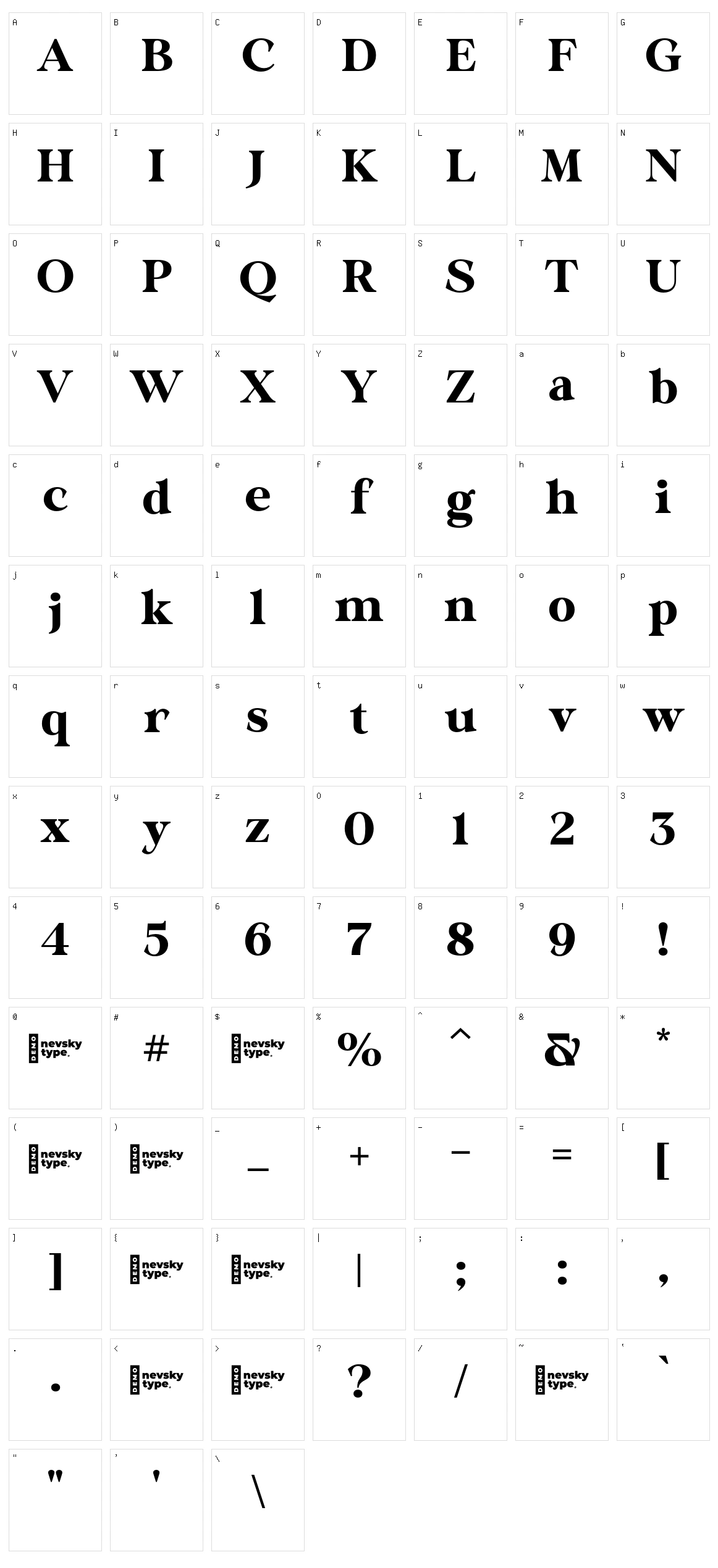 NT Mikella Character Set