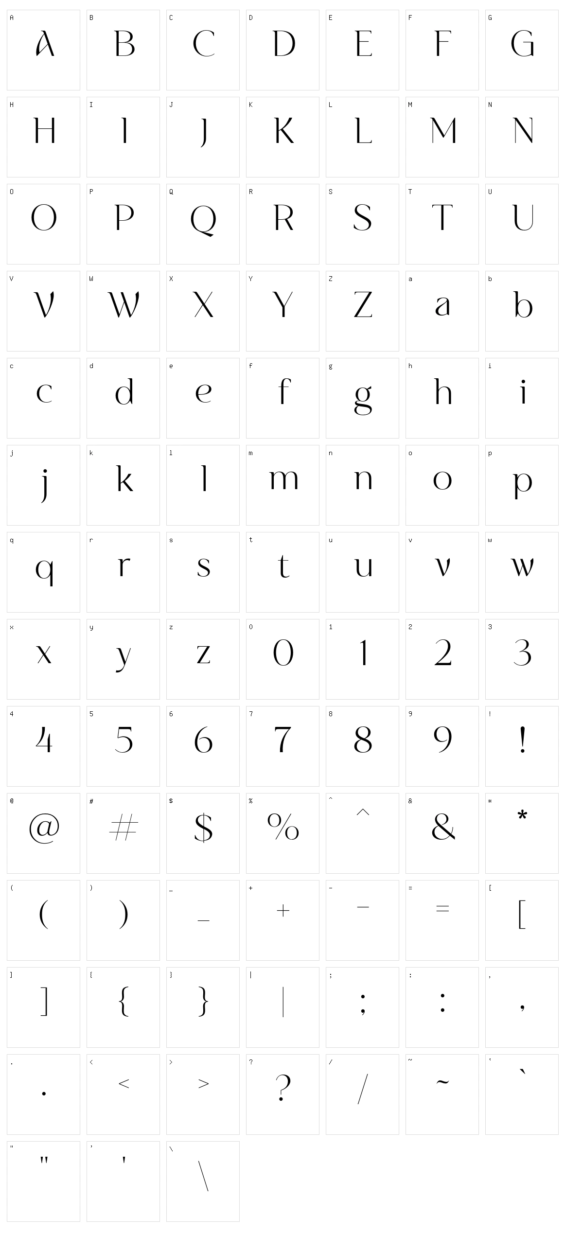 NT Vanilla Character Set