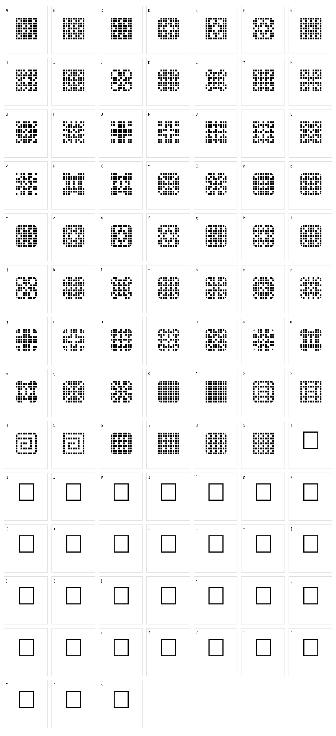 Tile Things Character Set