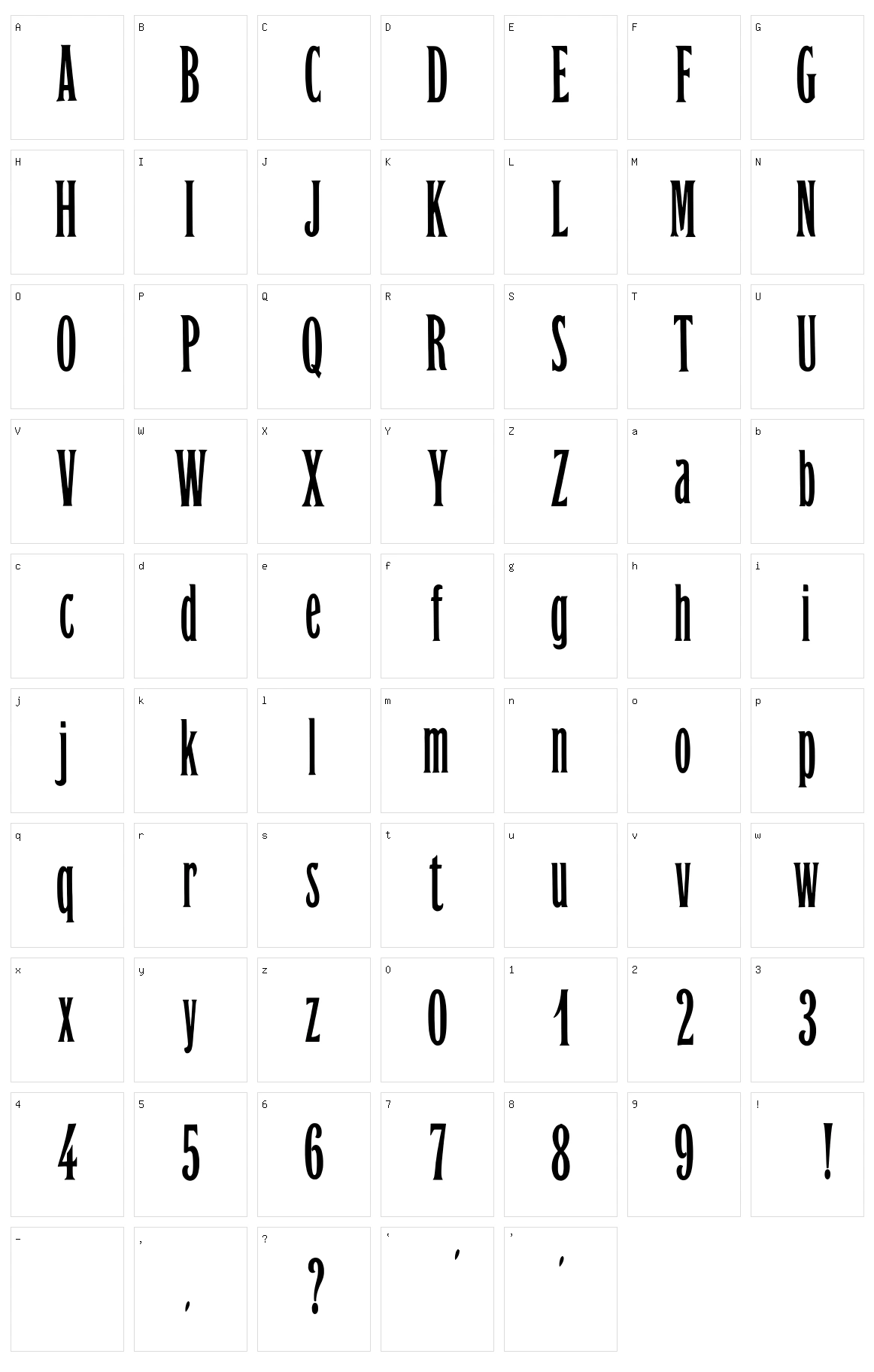 Orient Express Character Set