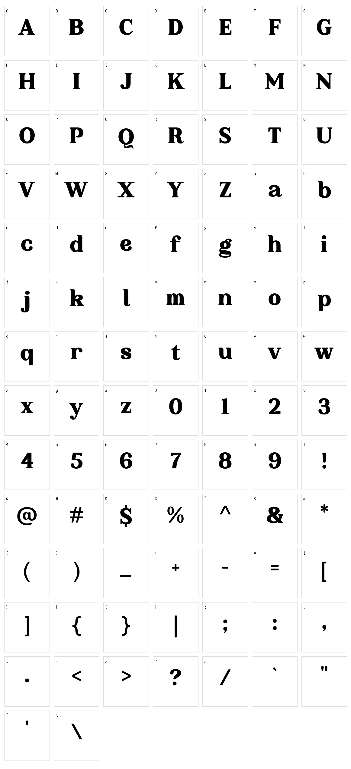 Ponzi Hat Character Set