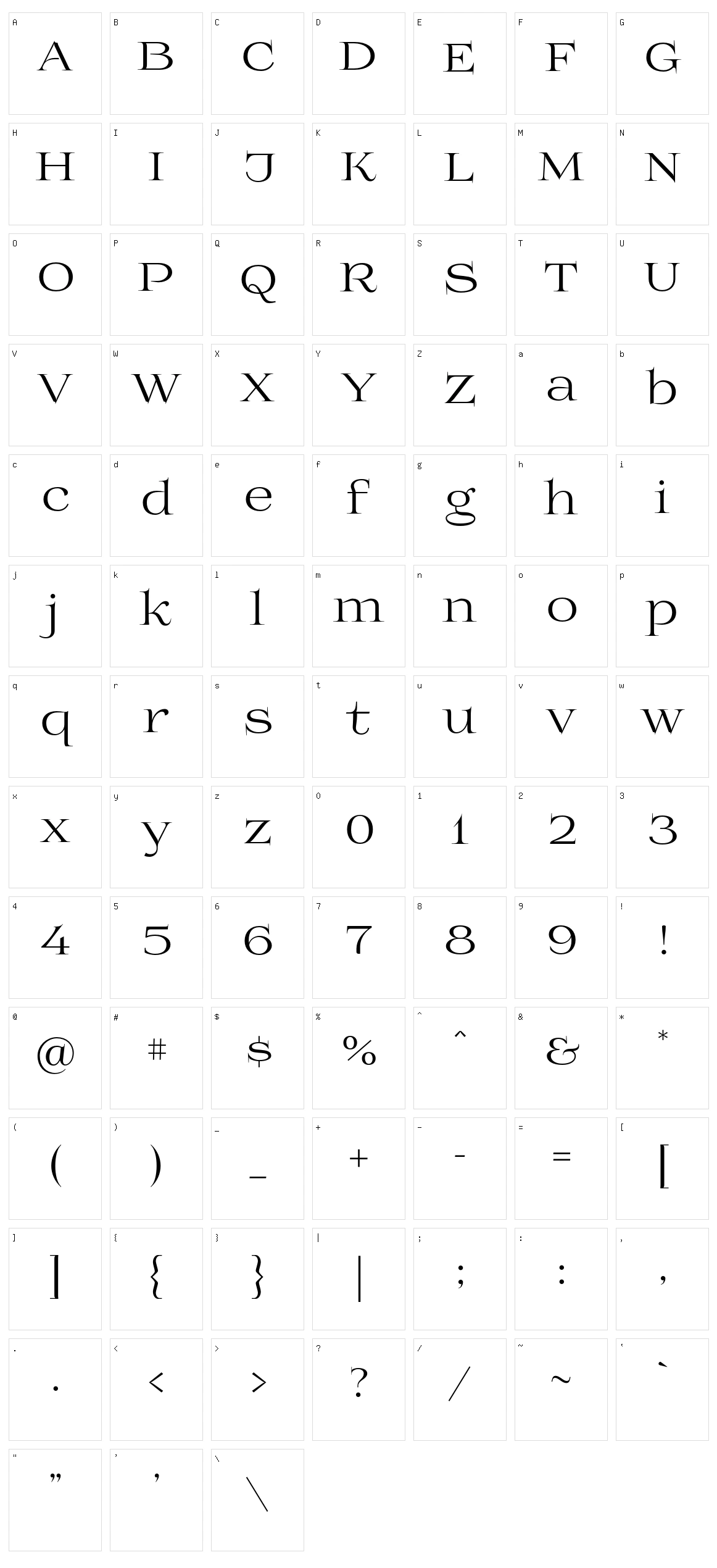 Prida01 Character Set