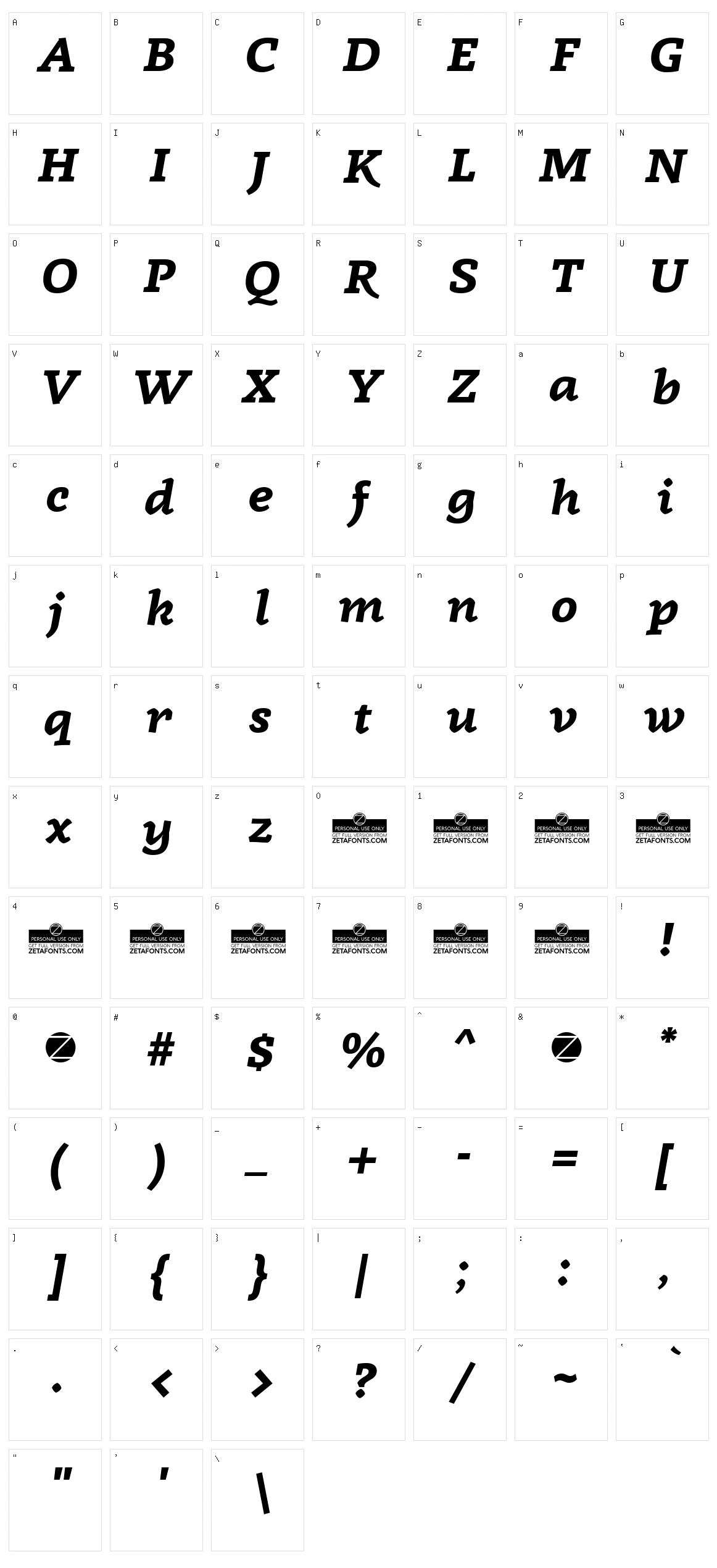 Radcliffe Character Set