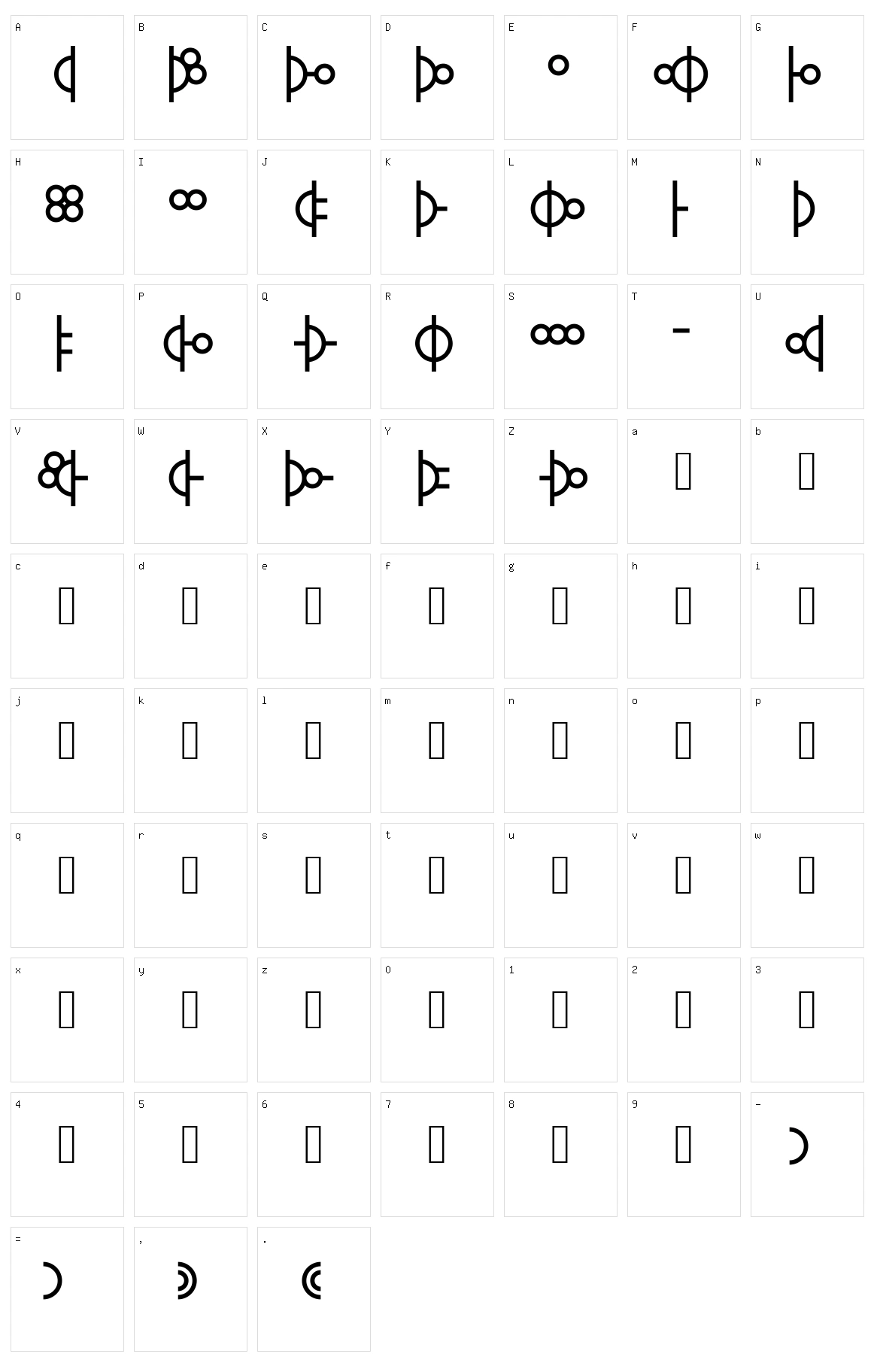 Morse 01 Character Set
