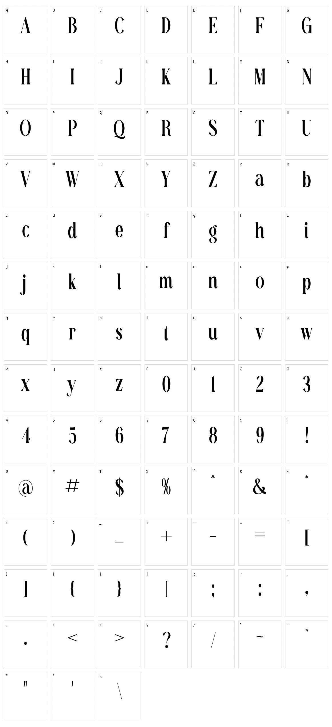 Richardo Flacky Character Set