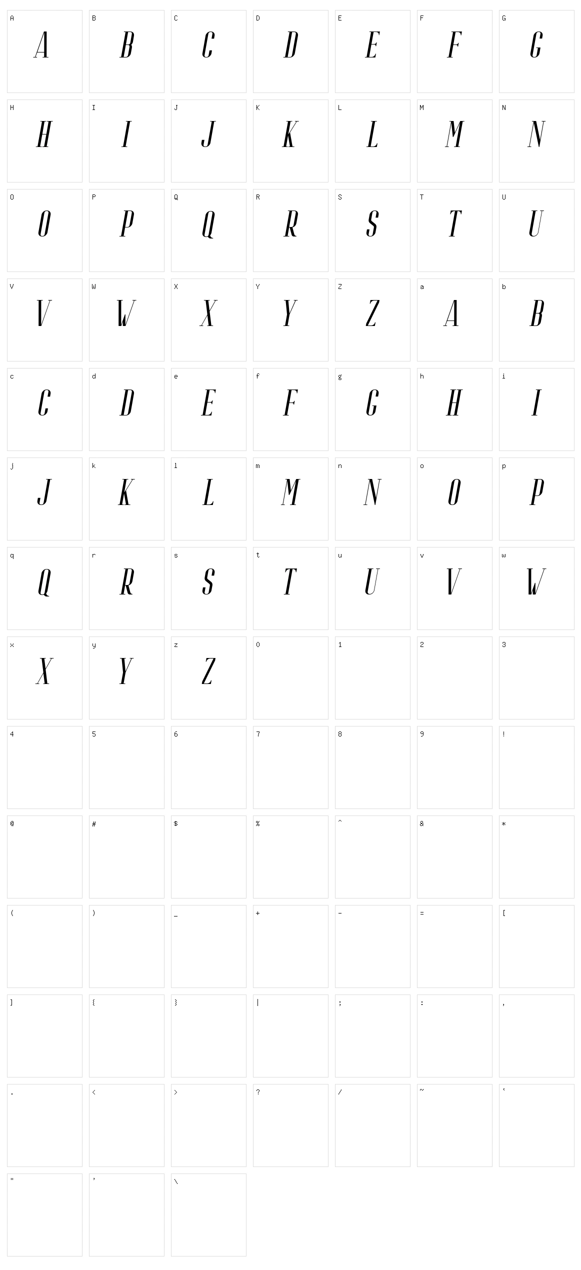 Riffle Character Set