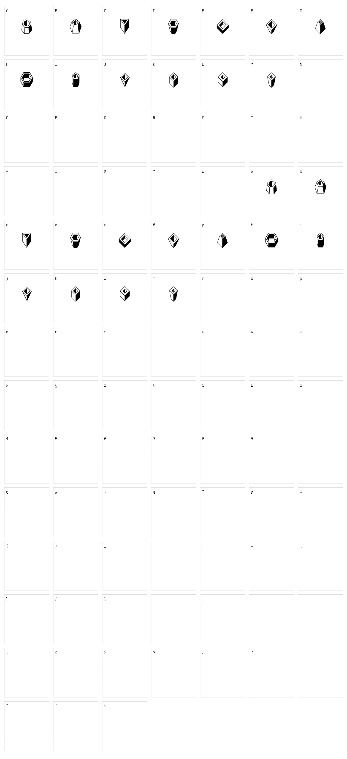 Basic Objects Character Set