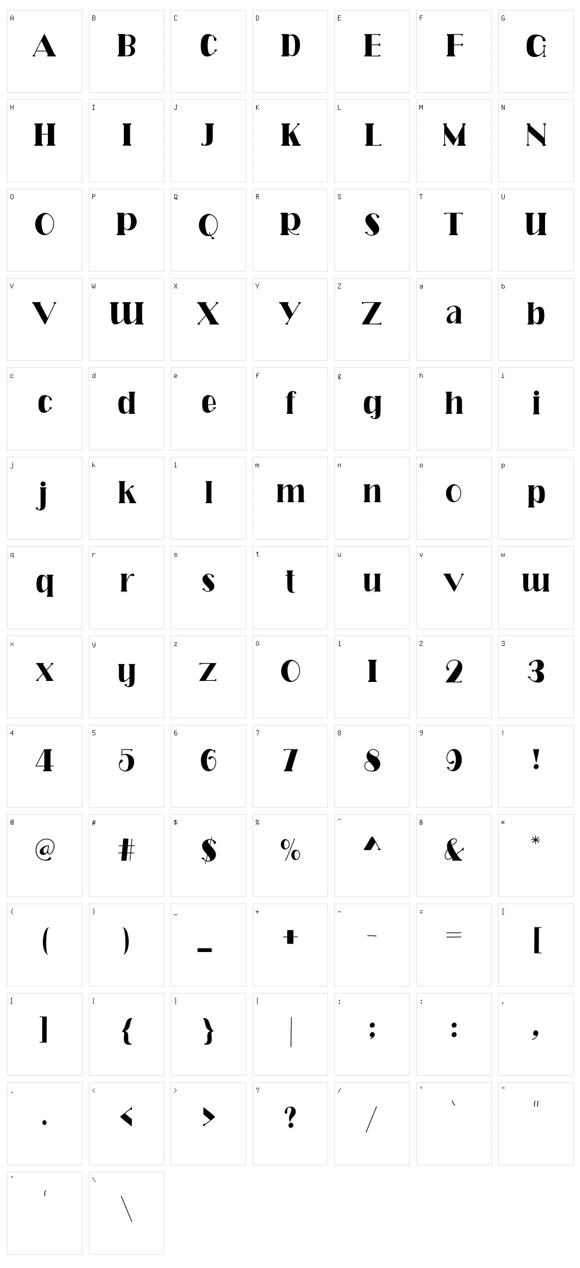 Rollina Character Set