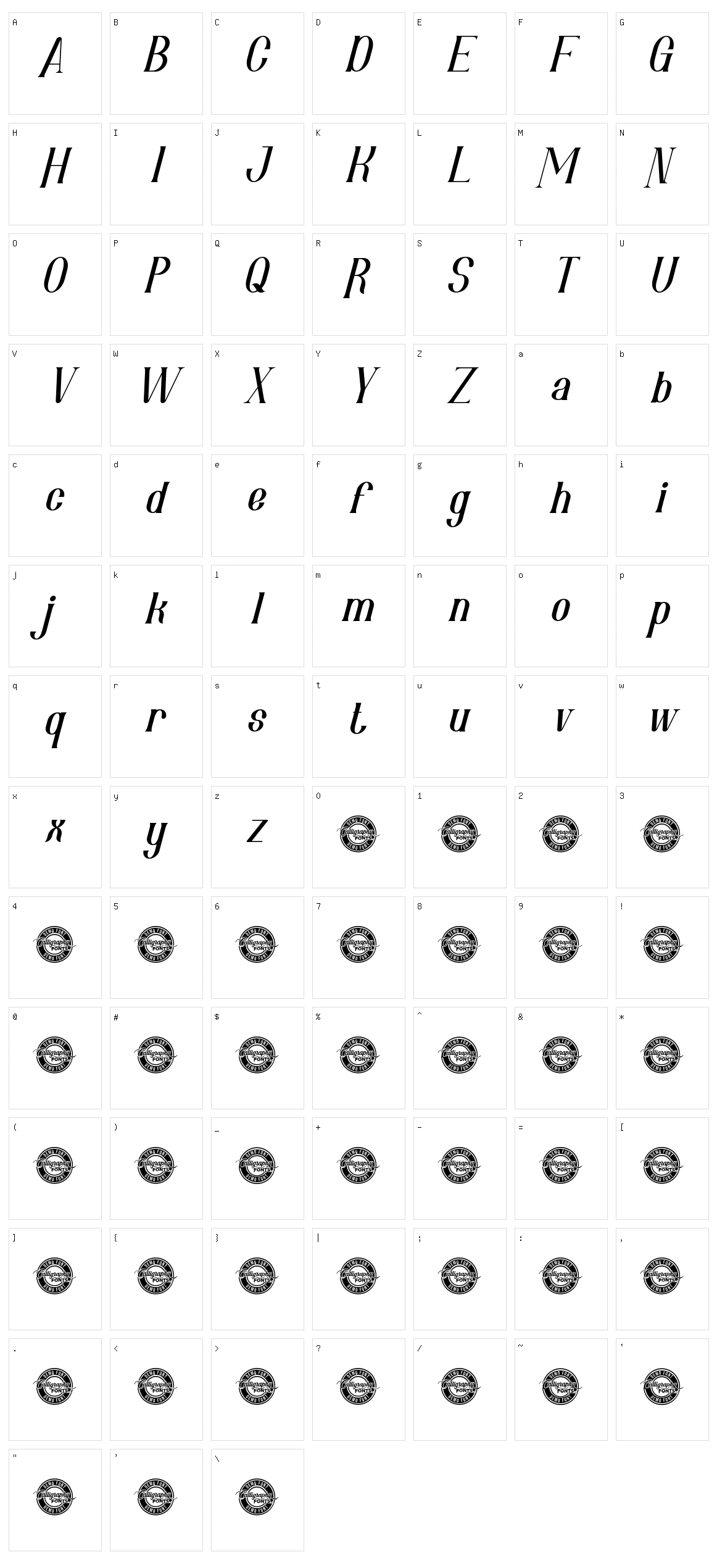 Roman Murphy Character Set