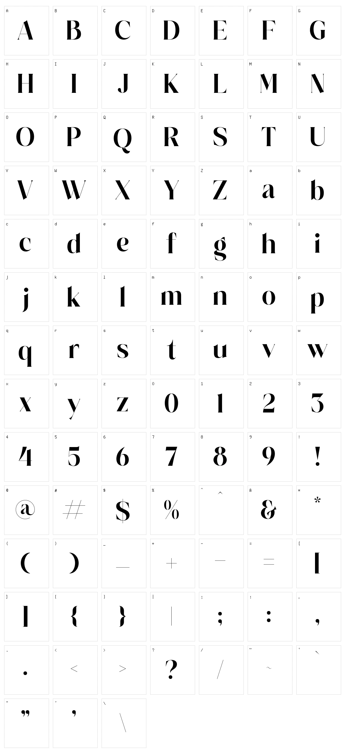 Salgesis Character Set