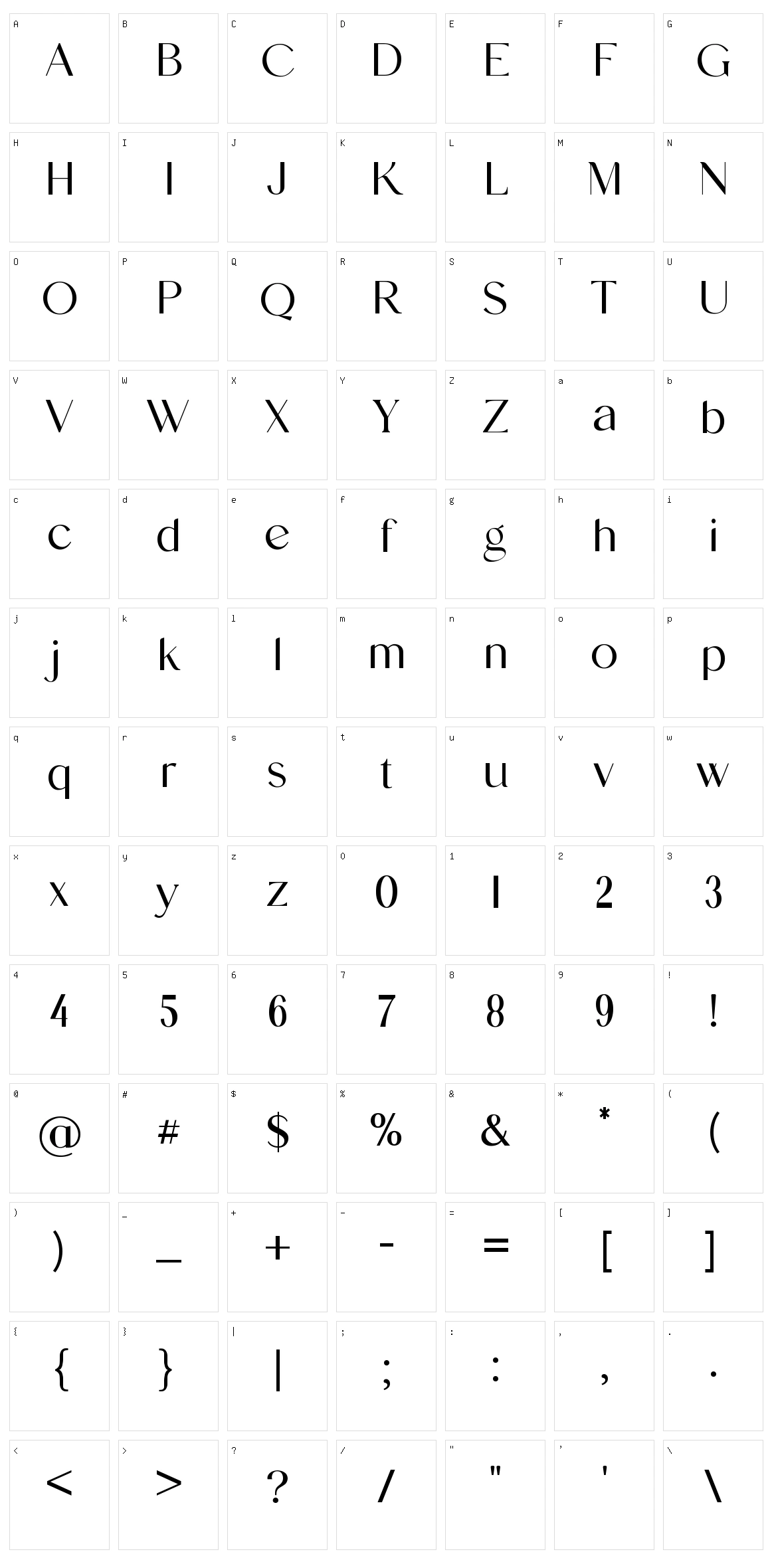 Salvager Character Set