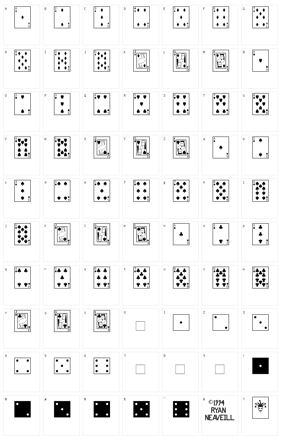 Playing Cards Character Set