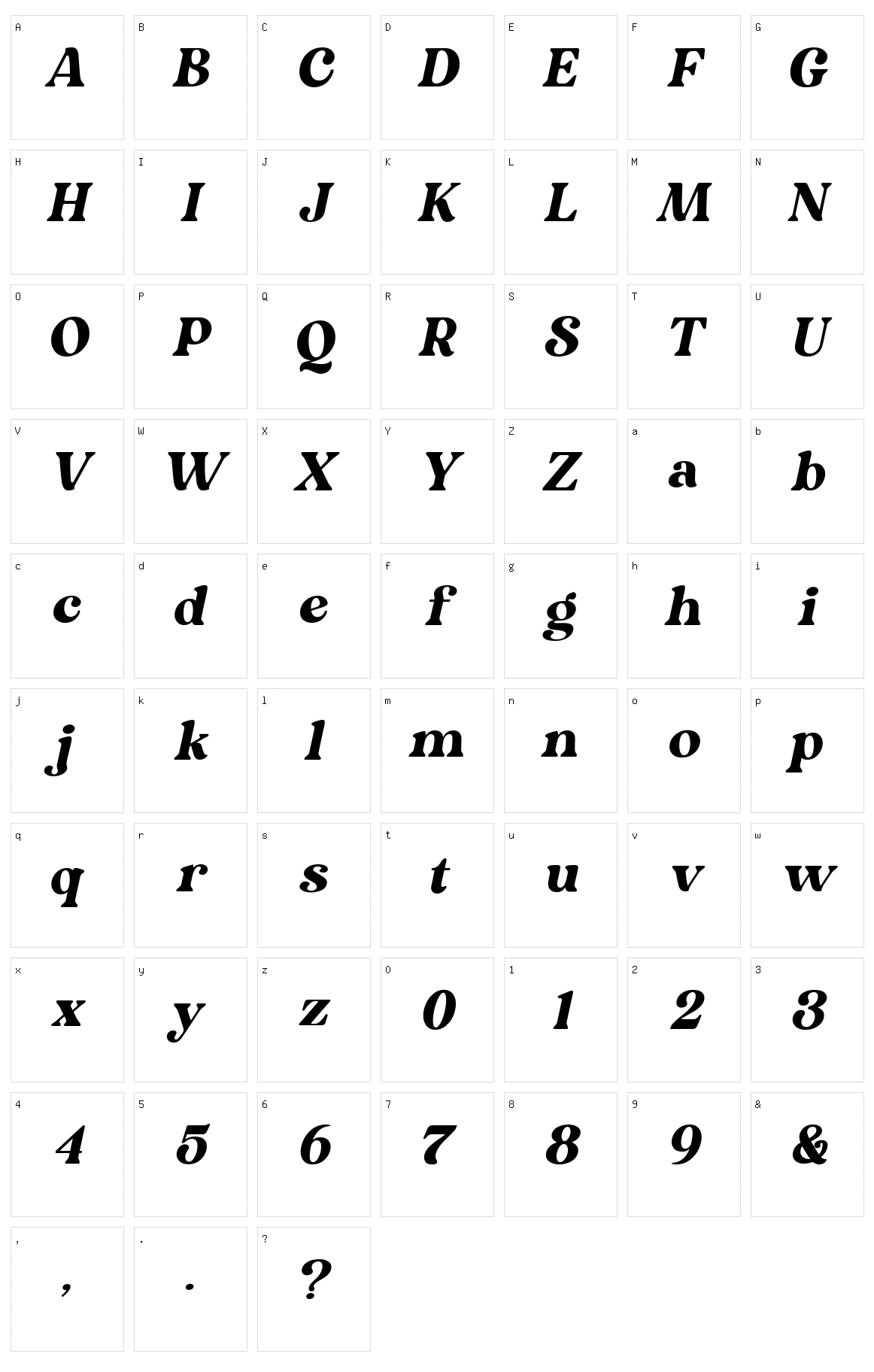 Sekogure Character Set