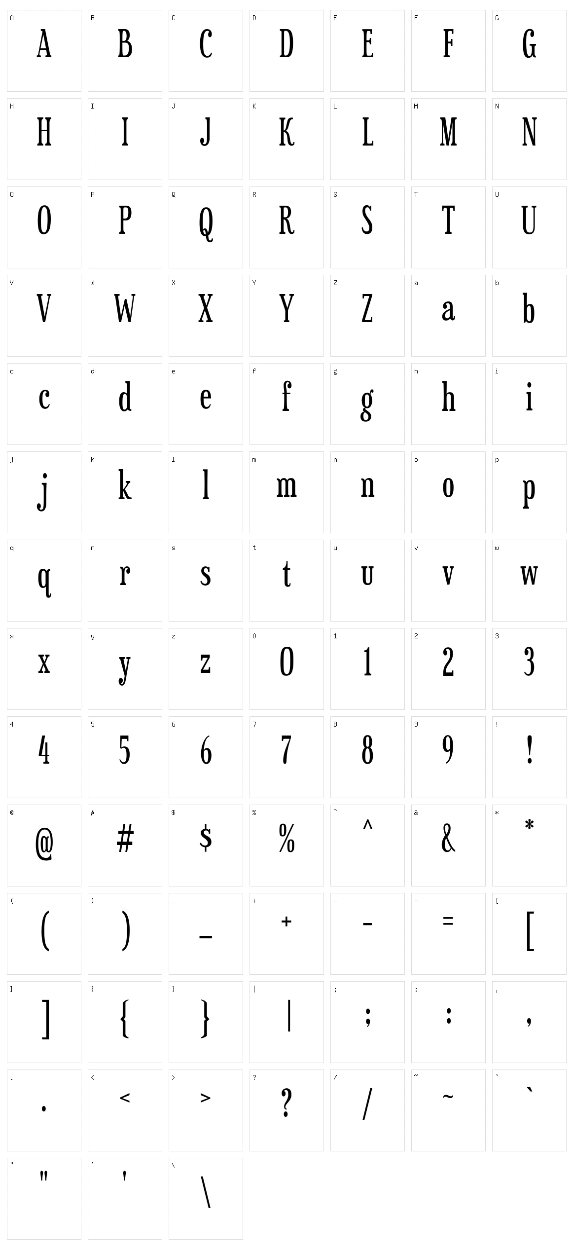Sexsmith Character Set