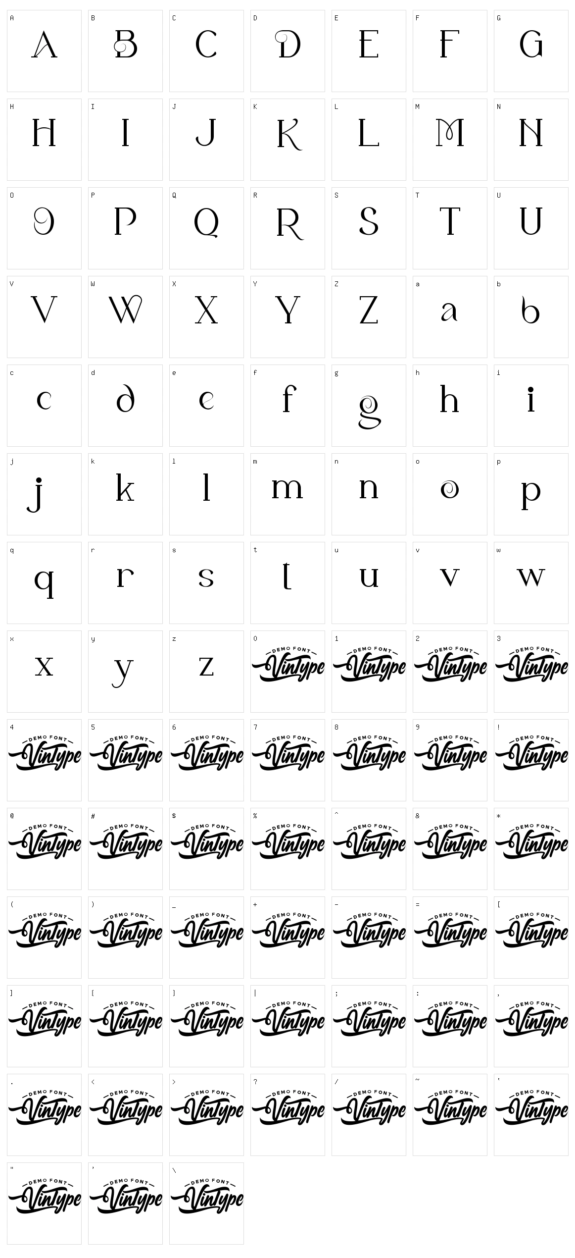 Shanon Bridges Character Set