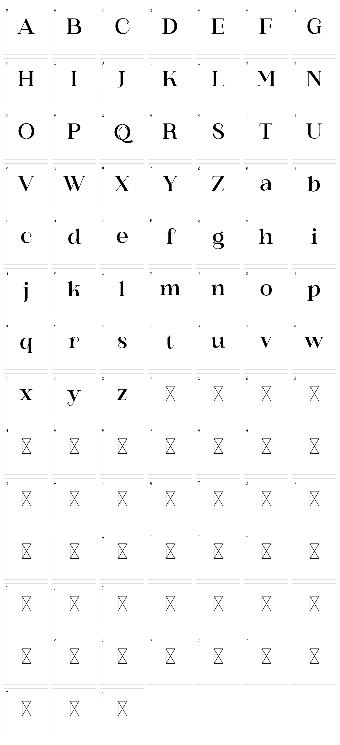 Shunsine Character Set