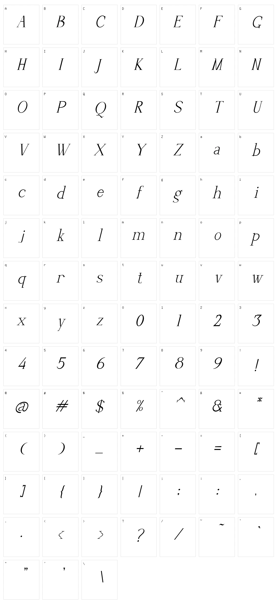 Silver Silk Character Set