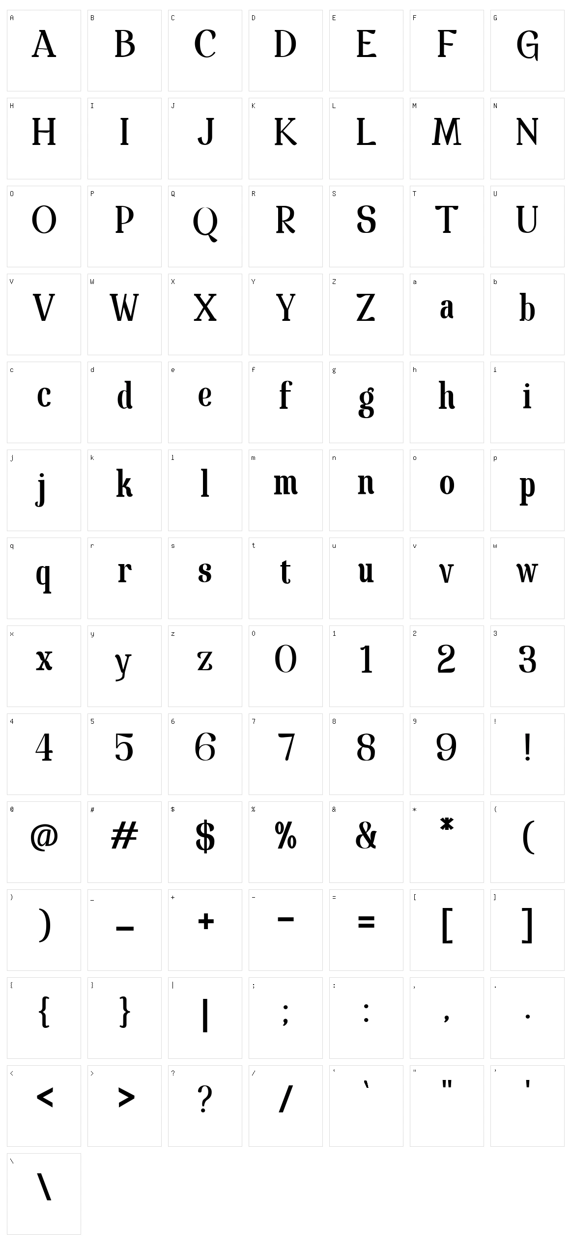 Spatha Serif Character Set