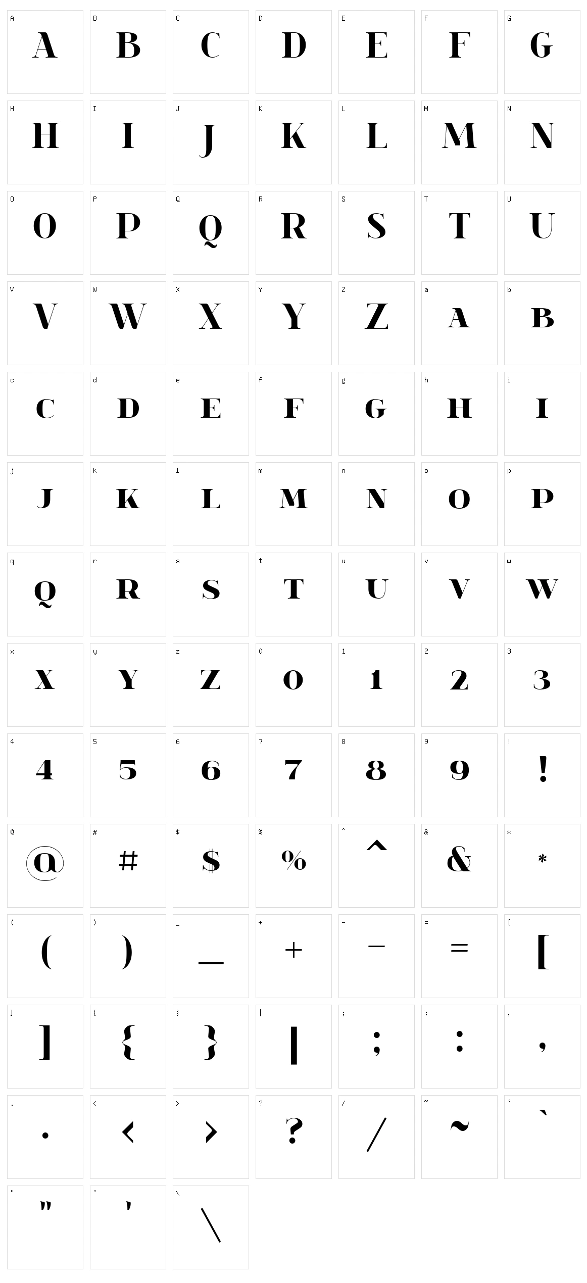 Spinwerad Character Set