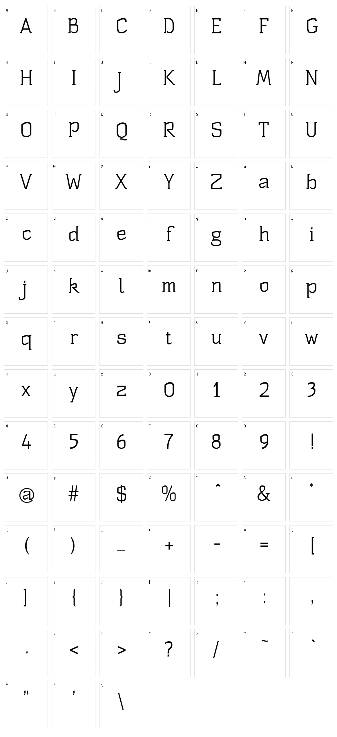 ST Substance Character Set