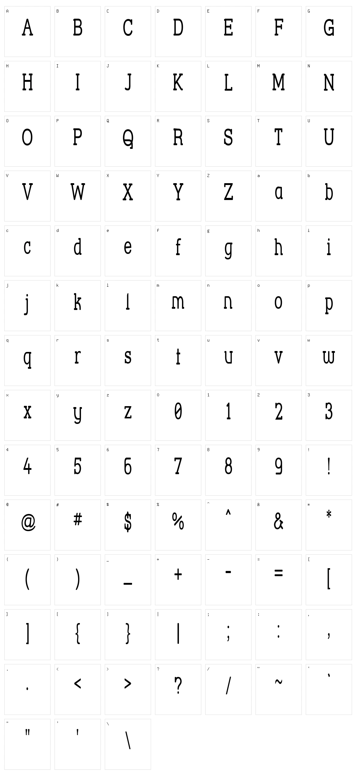 Street Corner Slab Character Set