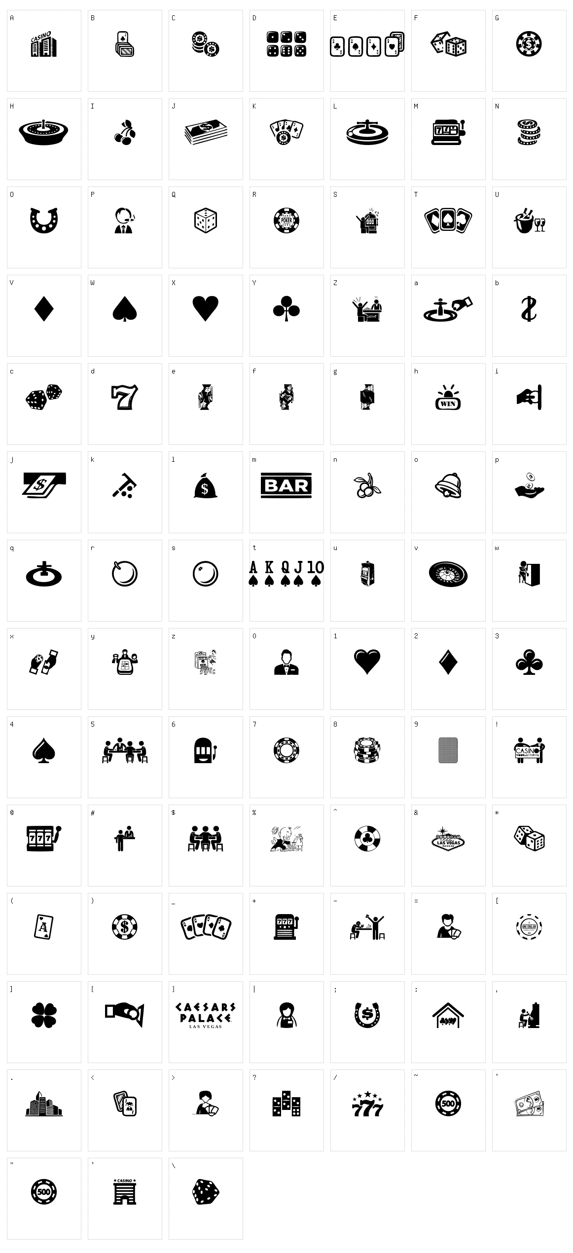 Casino Character Set