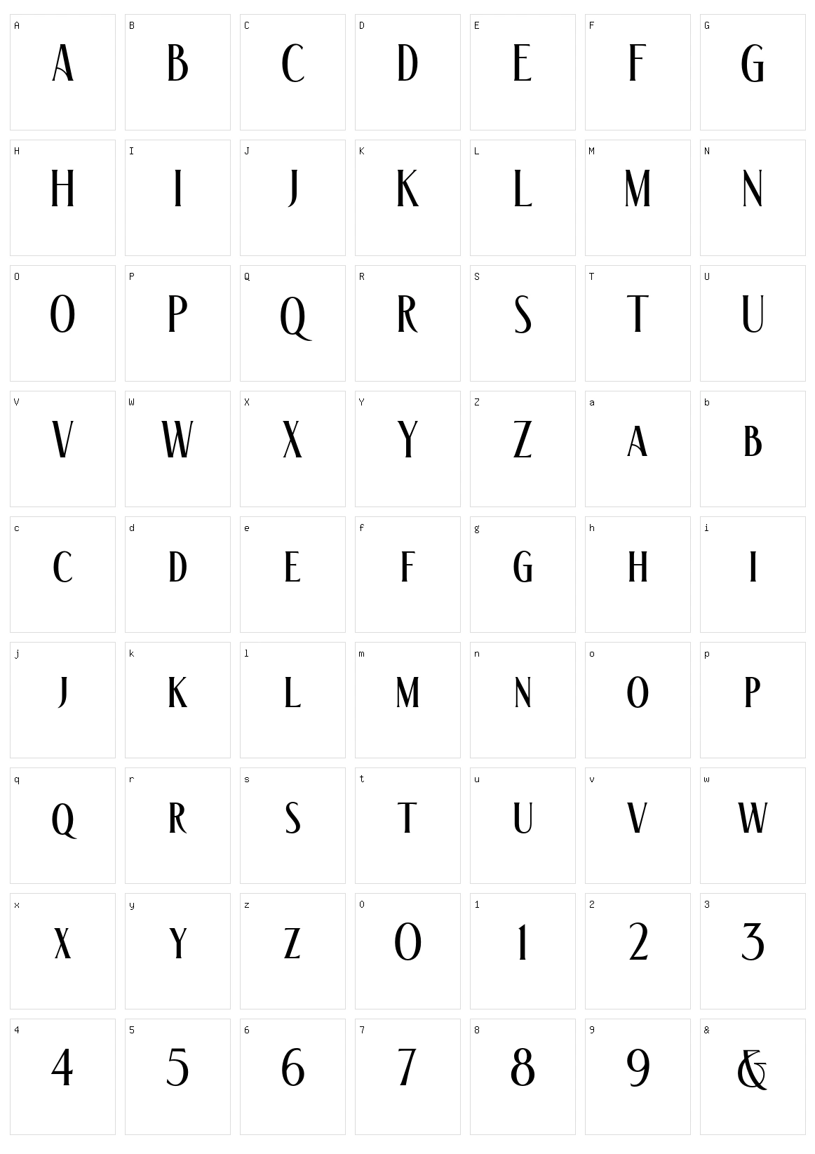 The Racoon Quest Character Set