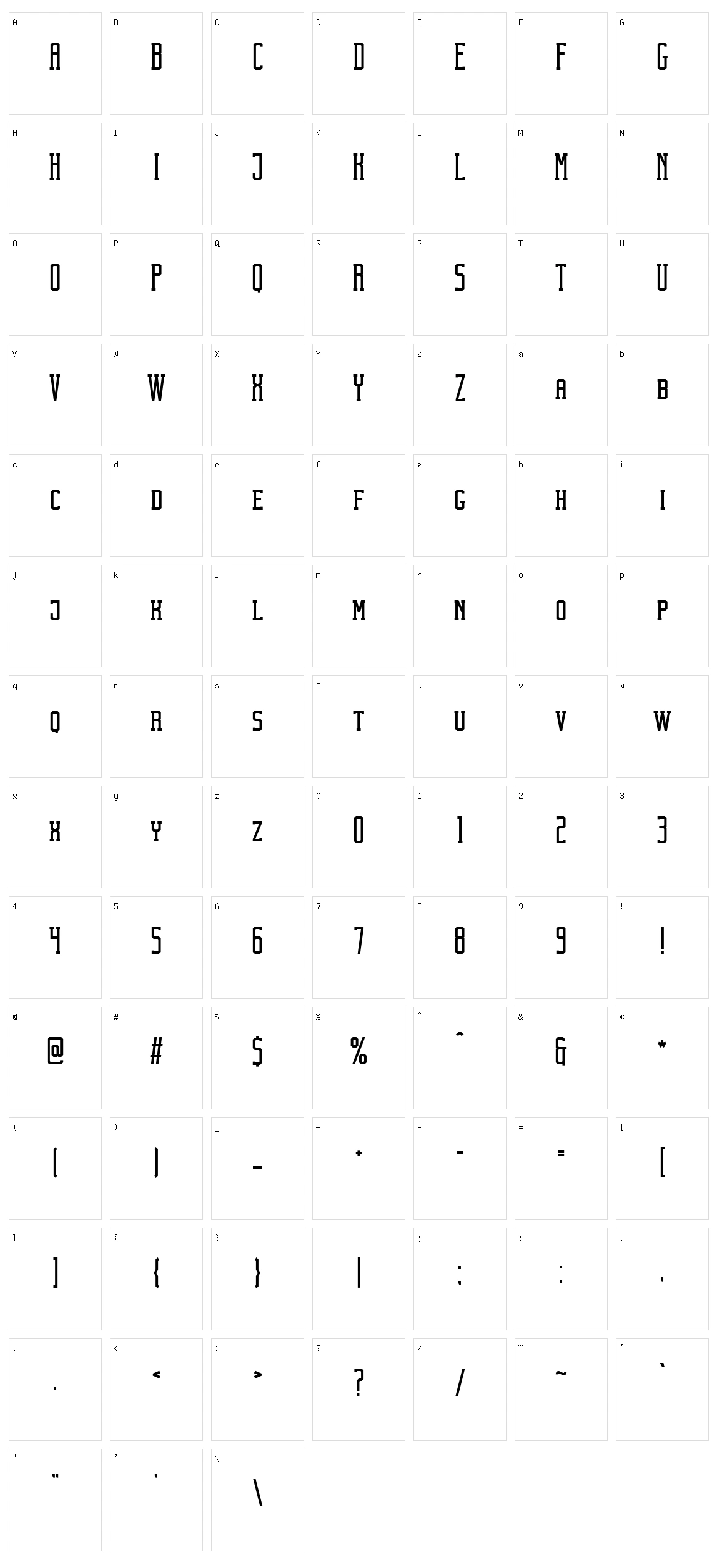 Theobald Character Set