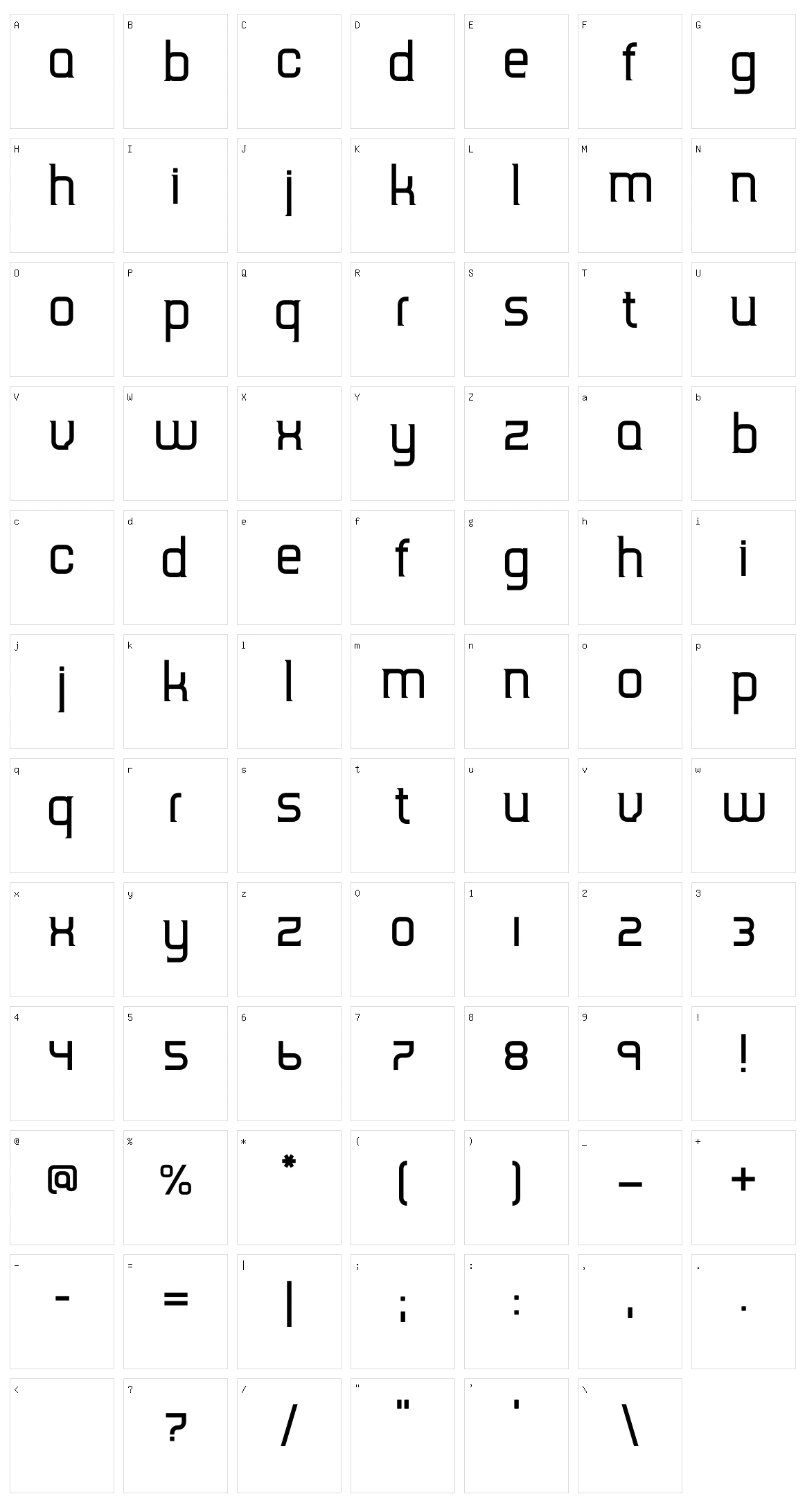 TripSerif CE Character Set