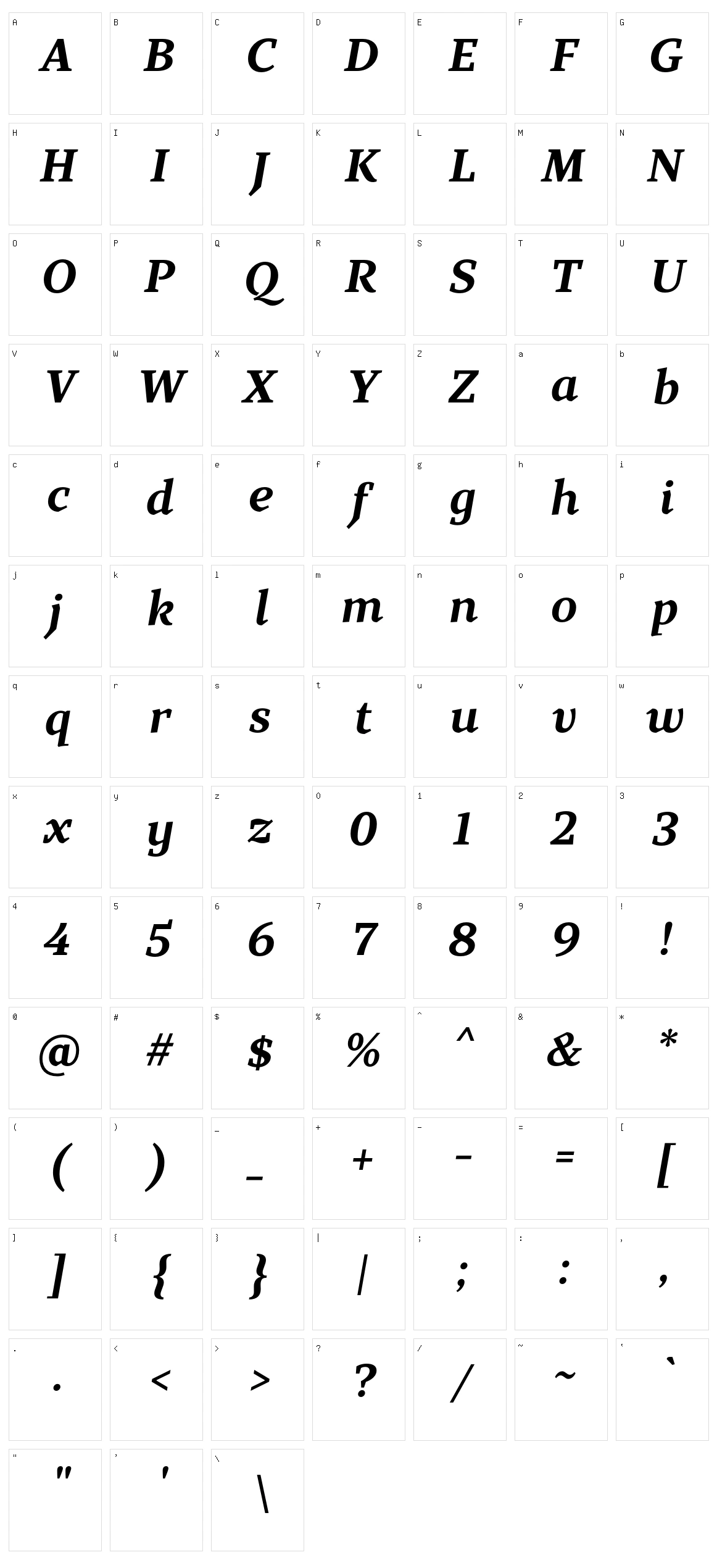 TT Bells Character Set