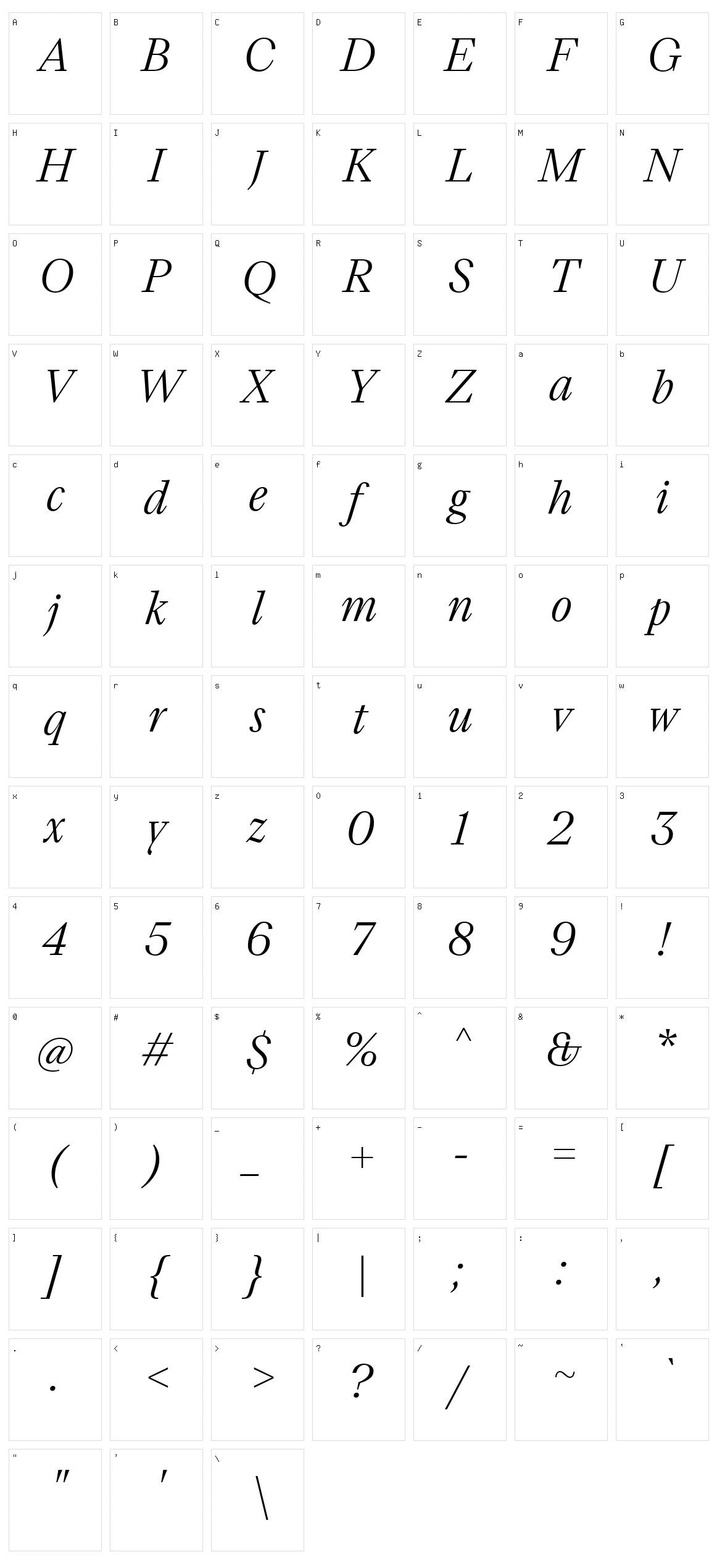 TT Livret Subhead Character Set