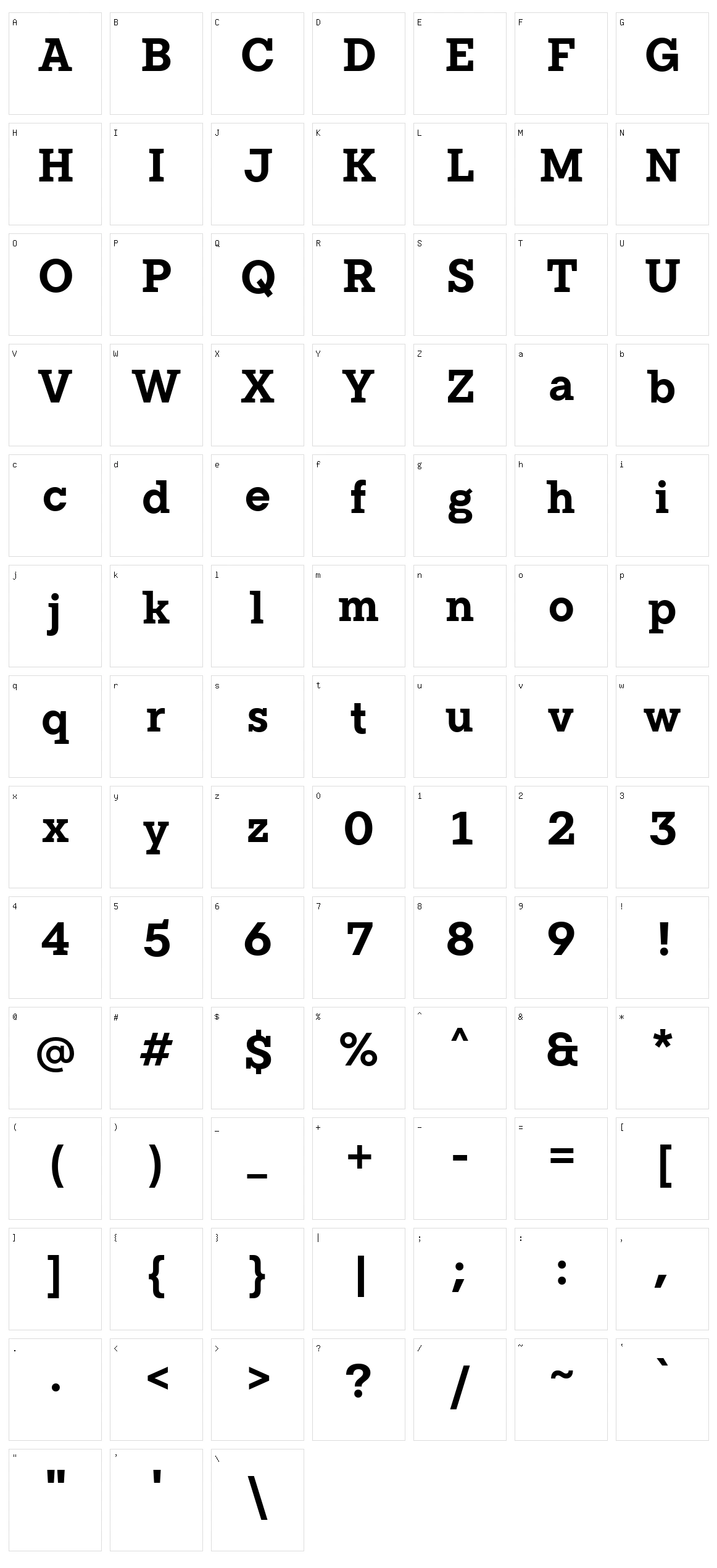 TT Rationalist Character Set