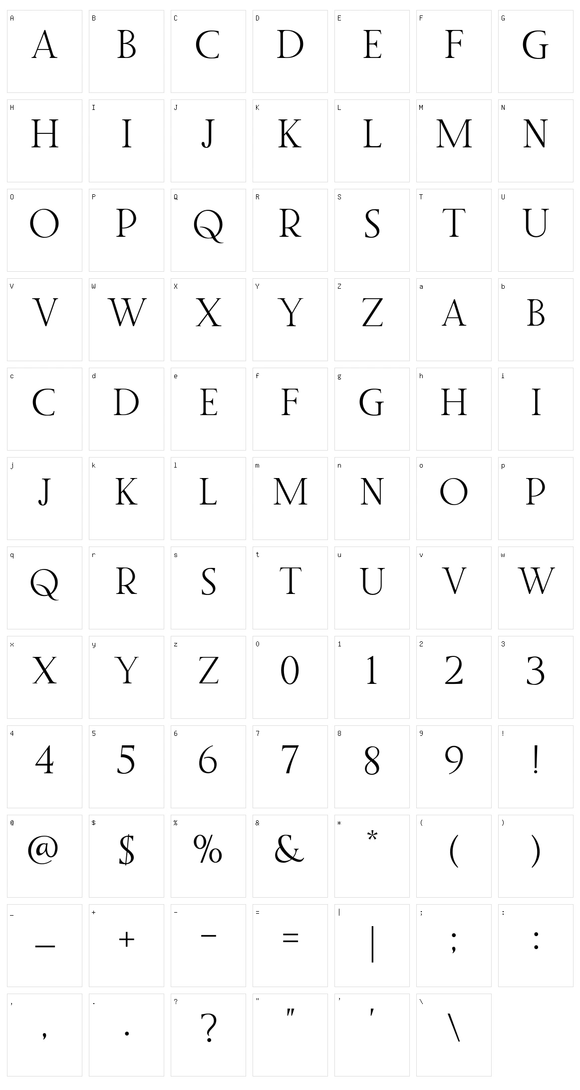 Twice Writing Serif Character Set