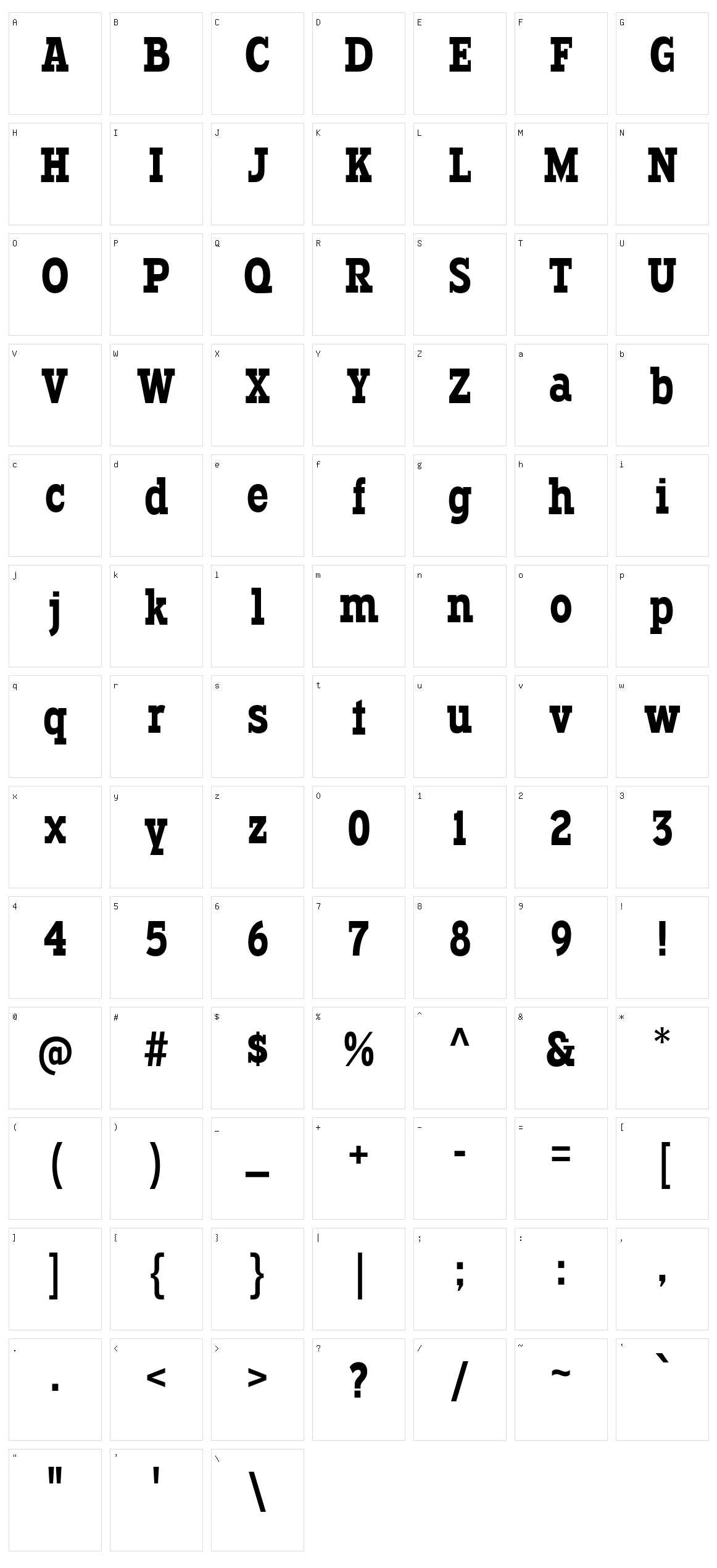 Typodermic Character Set
