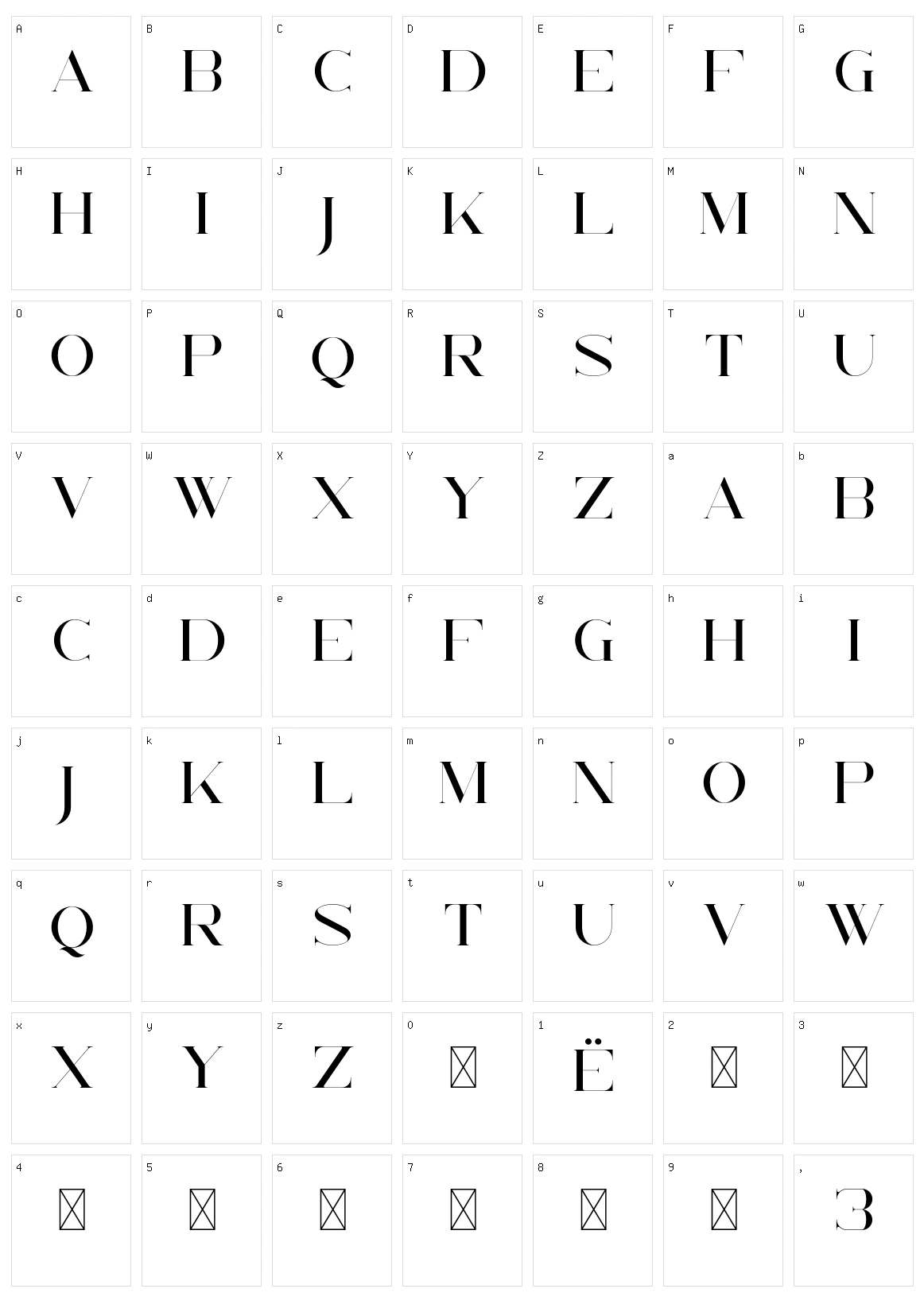 Unreal Character Set