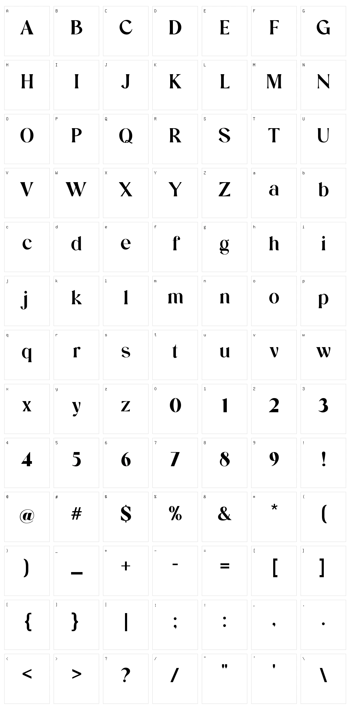 Valenzka Character Set