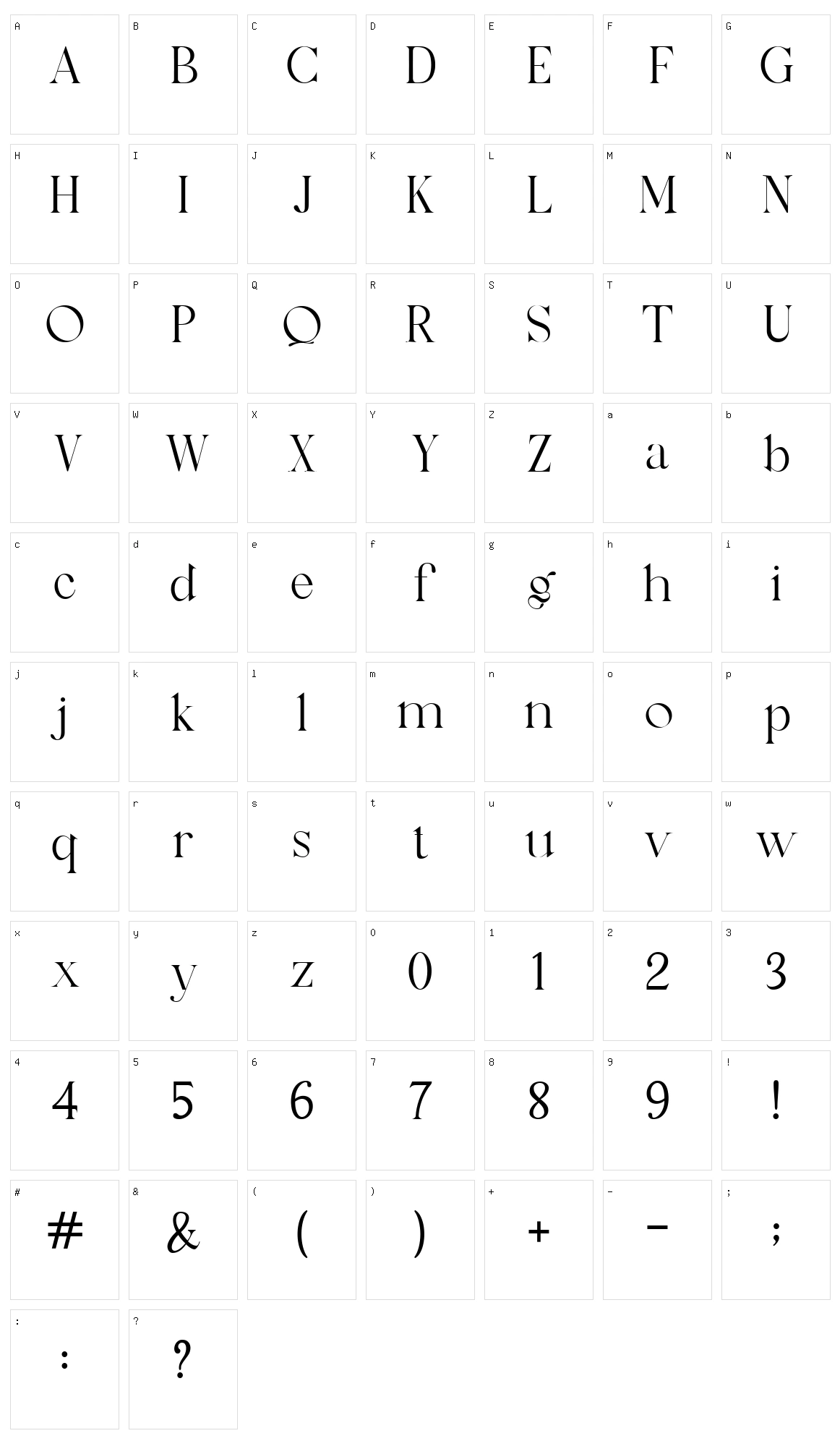 Vegawanty Character Set