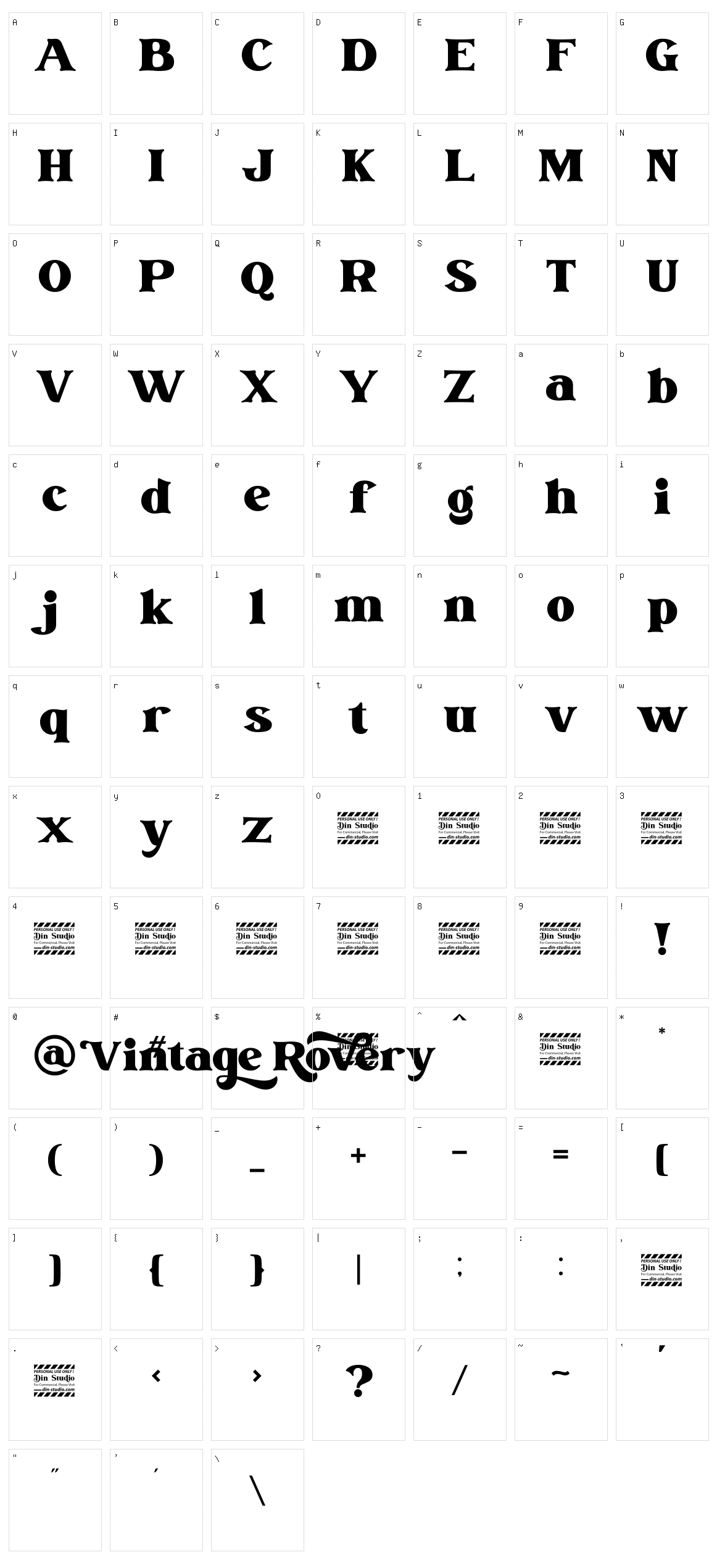 Vintage Rovery Character Set