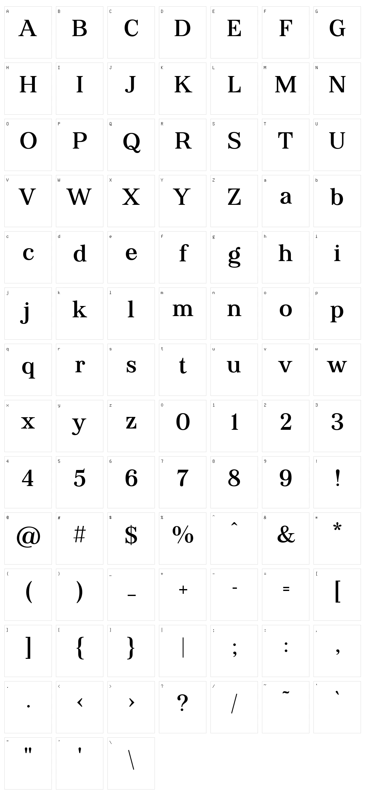 Virgula Vulgaris Character Set