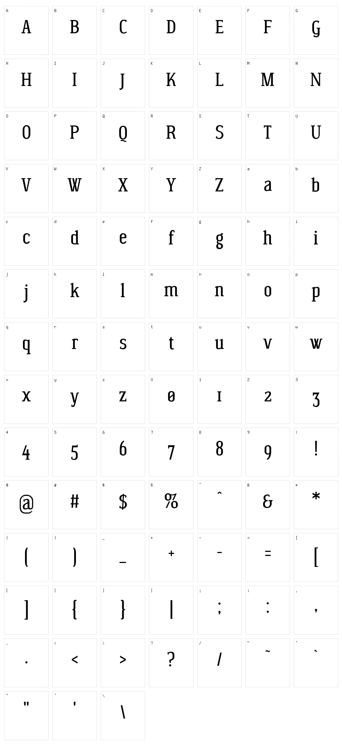 Wagashi Serif Character Set